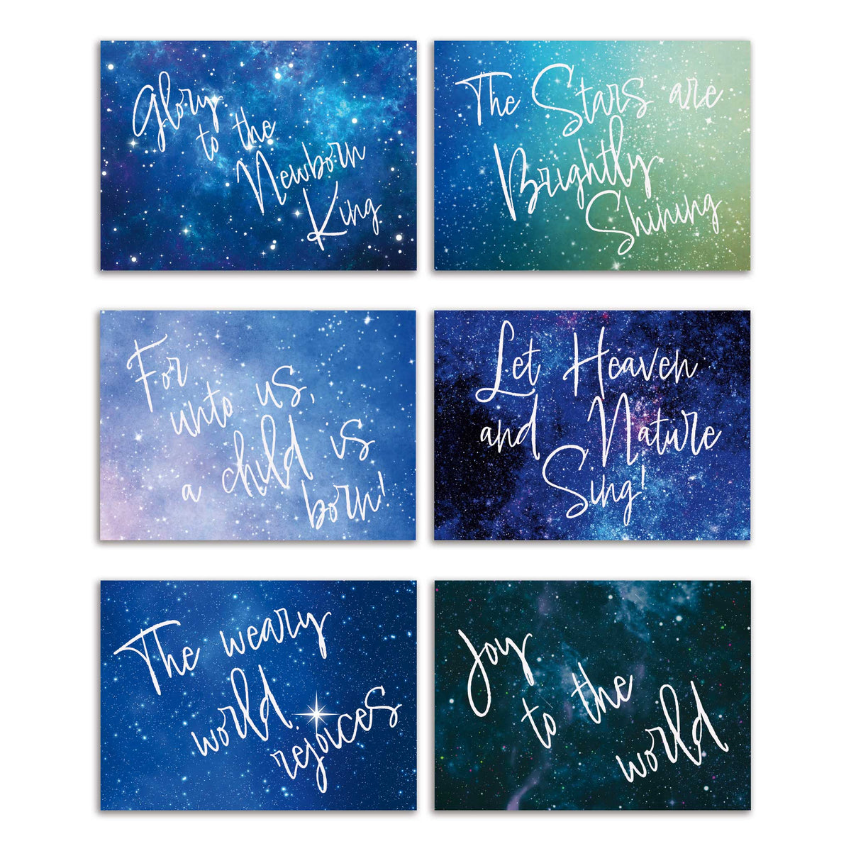 Religious Lyric Christmas Greeting Cards, Set of 24