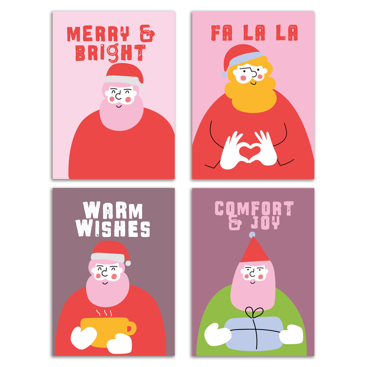 Santa Christmas Cards, Set of 24