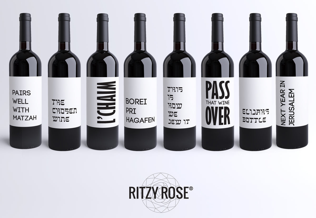 Passover Wine Labels, Pack of 8