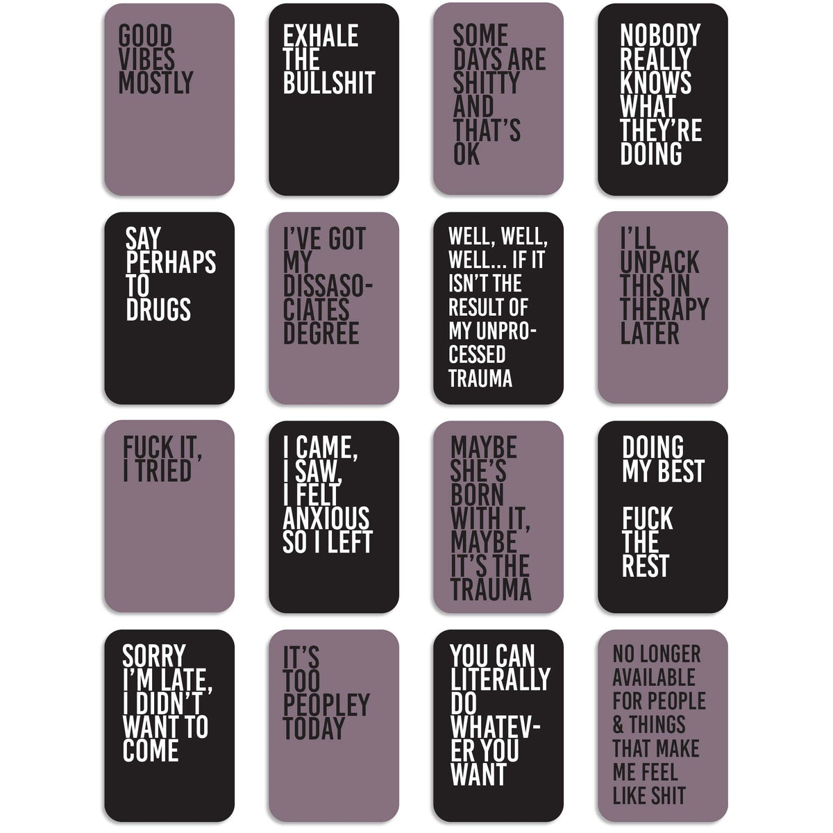 Modern Anxiety Affirmation Cards, Deck of 16