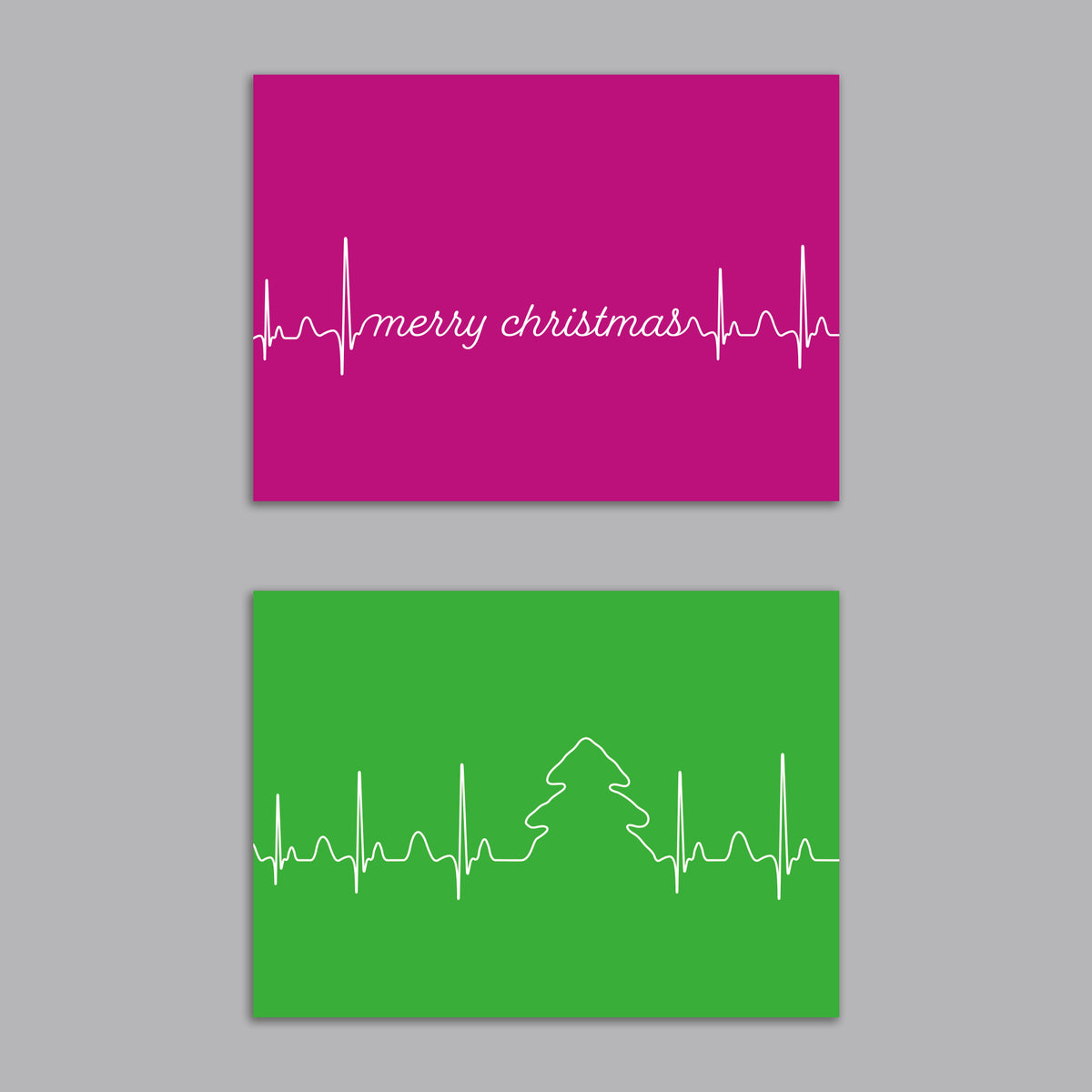 EKG Christmas Greeting Cards, Set of 24