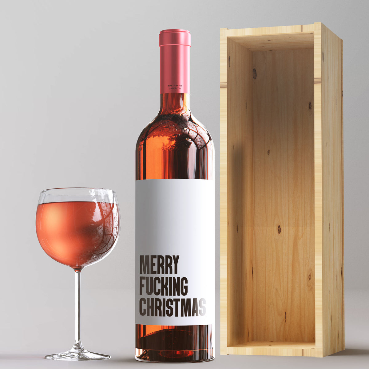 Merry F'n Christmas Wine Labels, Pack of 4