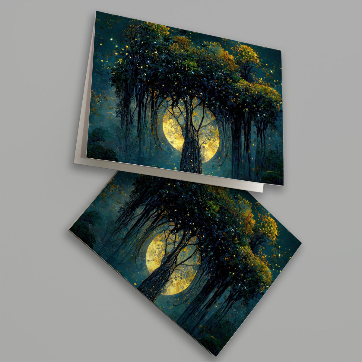 Mystical Tree in Moonlight Greeting Cards, Set of 24