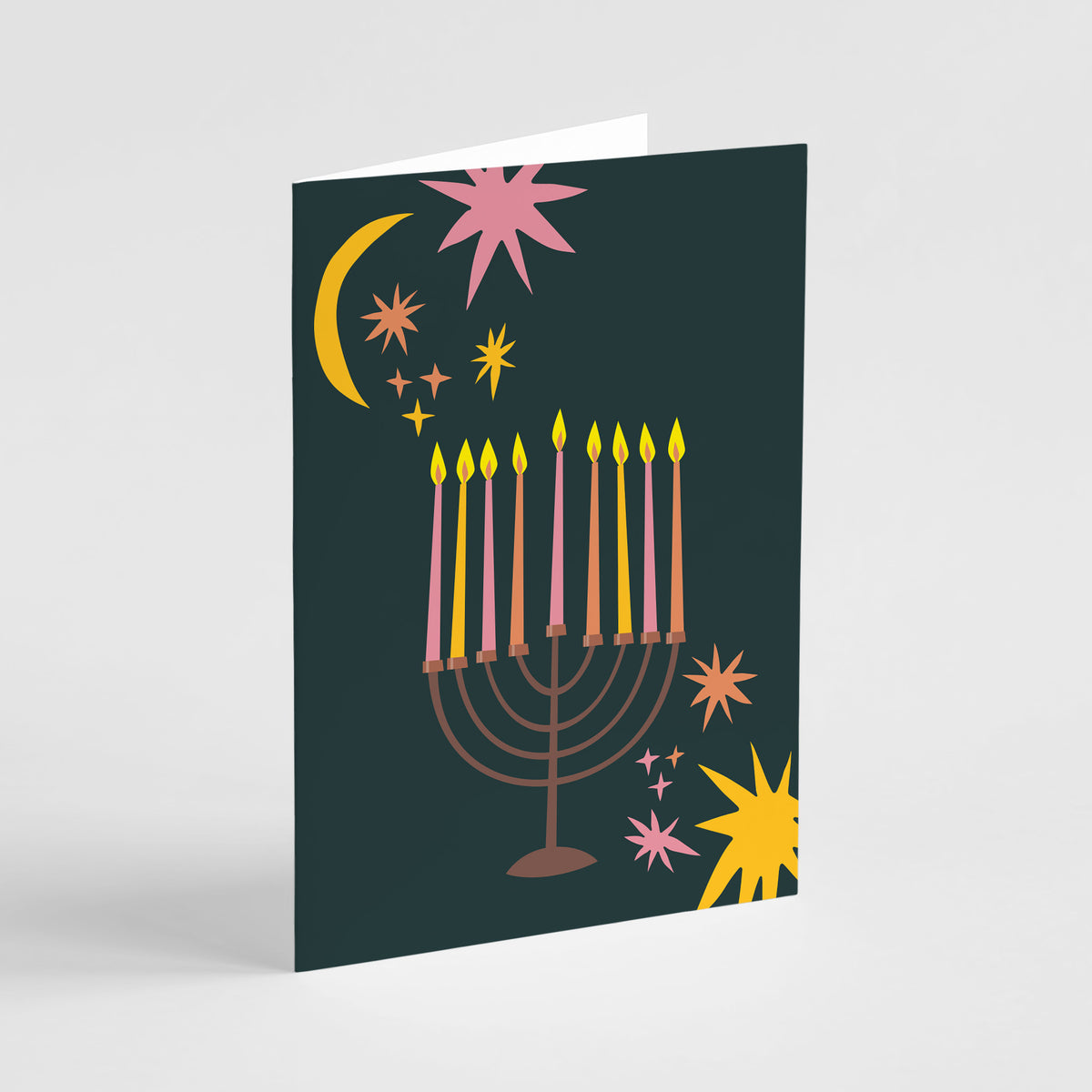 Night Sky Menorah Chanukah Greeting Cards, Set of 24
