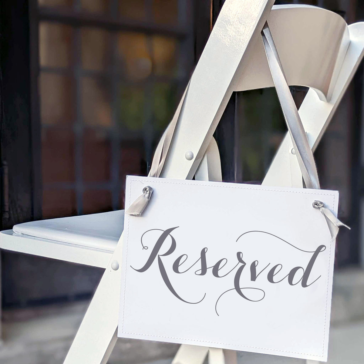 Slate Gray Reserved Chair Signs, Set of 2