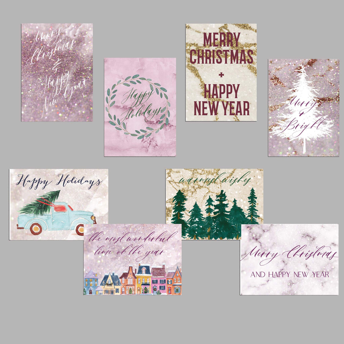 Marble Christmas Cards, Set of 24