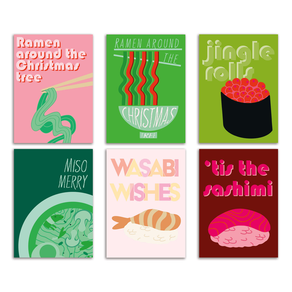 Sushi Season Christmas Greeting Cards, Set of 24