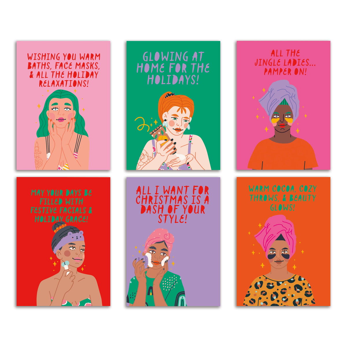 Home Spa Christmas Greeting Cards, Set of 24
