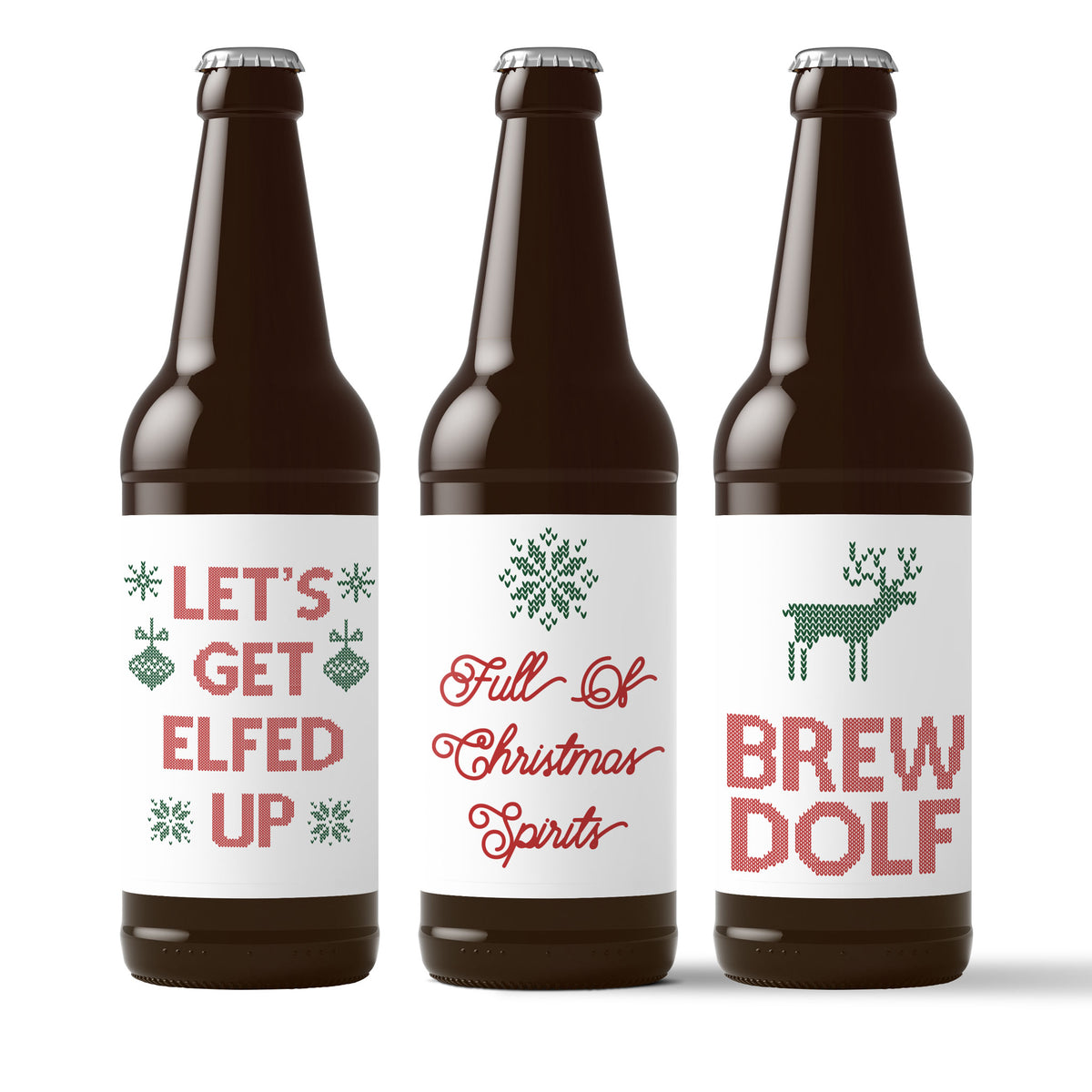 Funny Beer Lover Christmas Beer Labels, Pack of 6