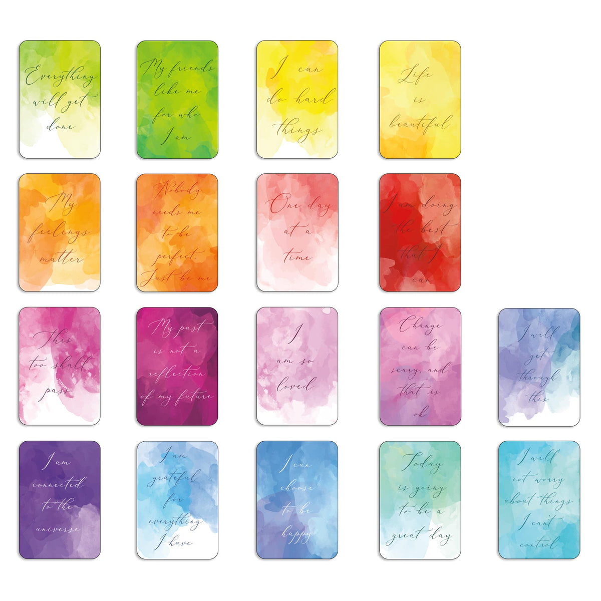 Daily Affirmation Cards, Deck of 18