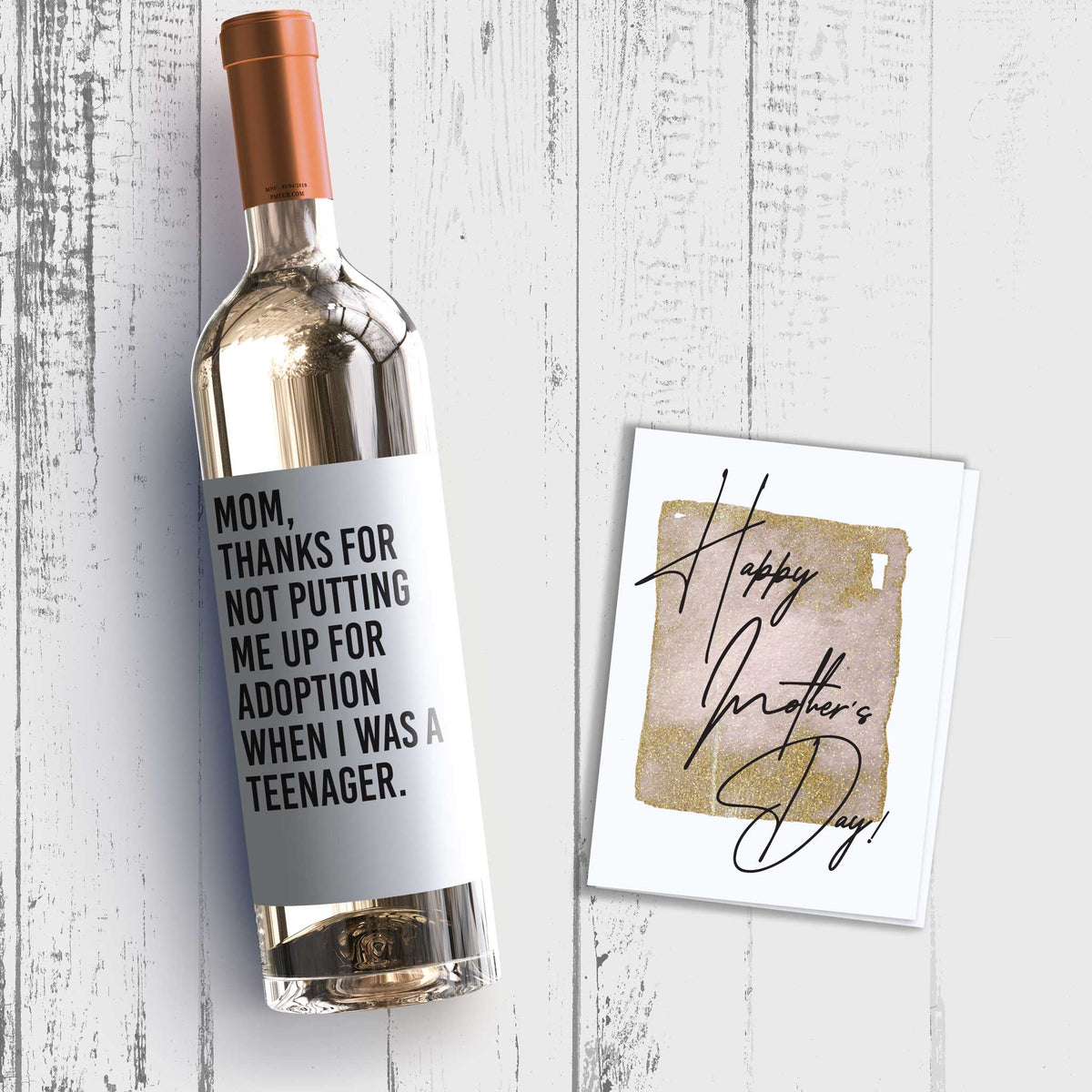 Funny Mother's Day Wine Label and Card