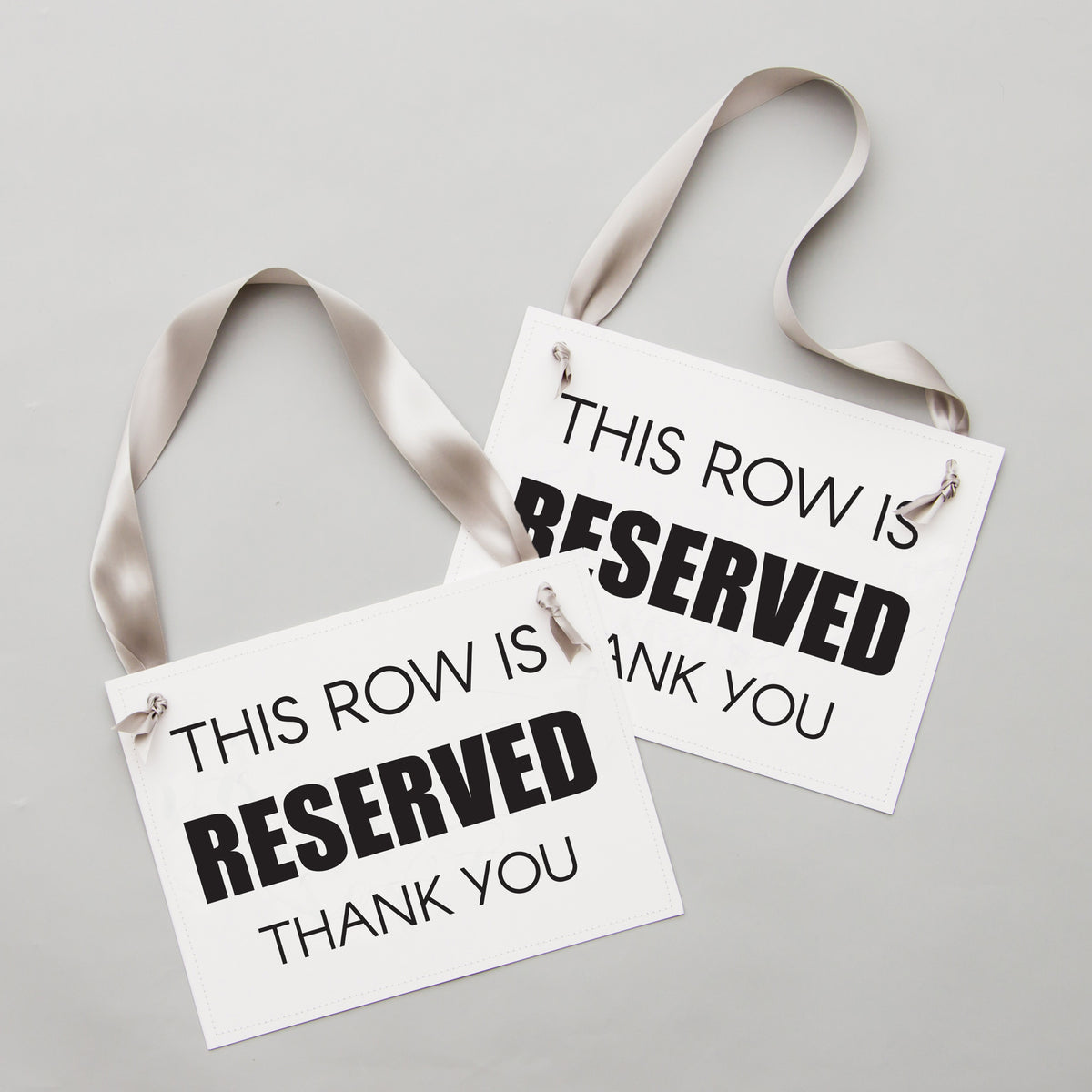Reserved Row Chair Signs
