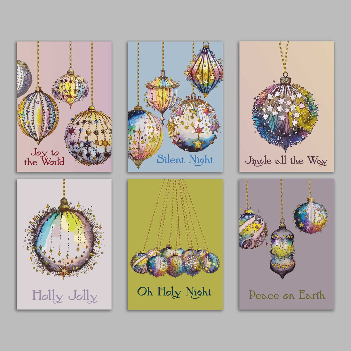 Christmas Ornament Greeting Cards, Set of 24