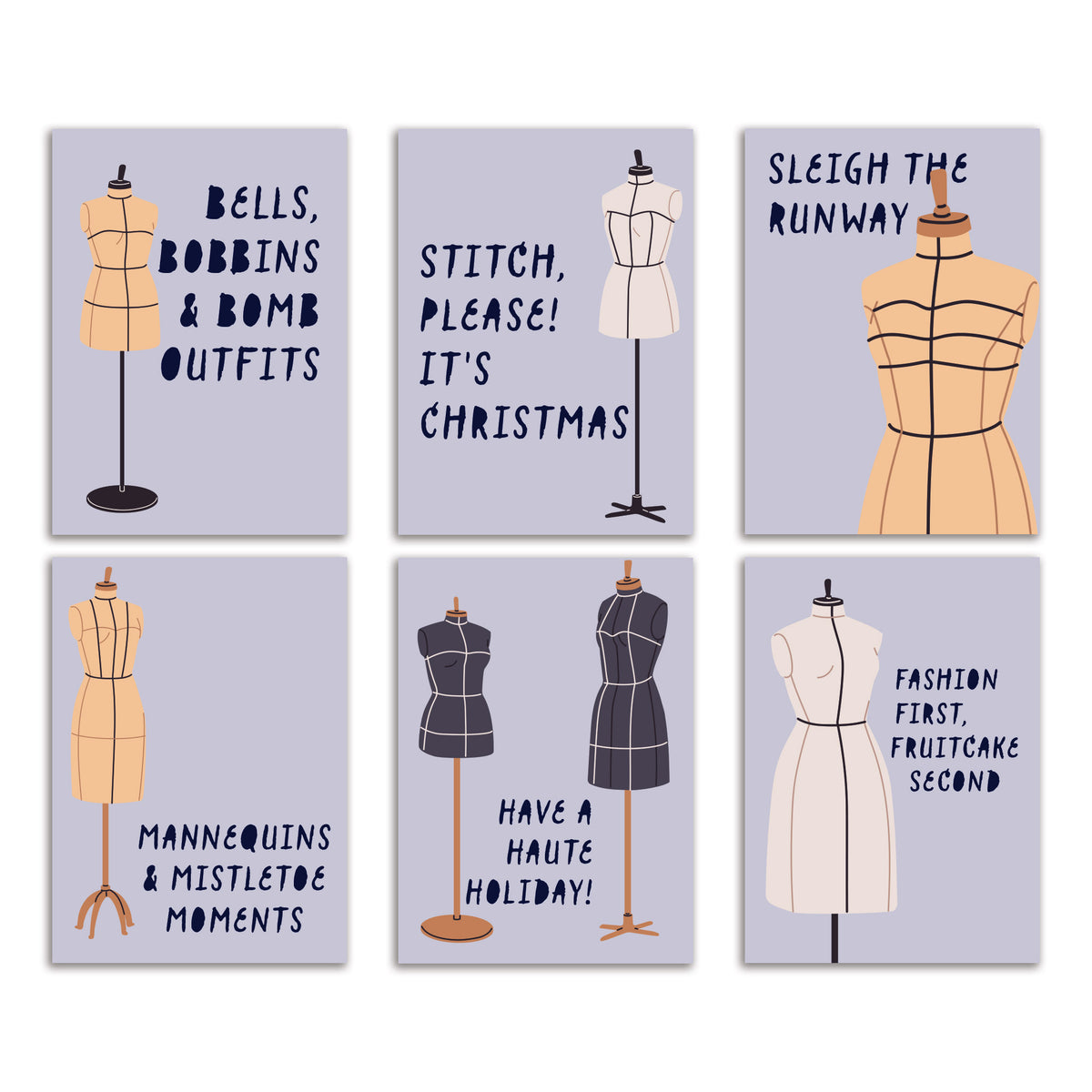 Fashion Designer Christmas Cards, Set of 24