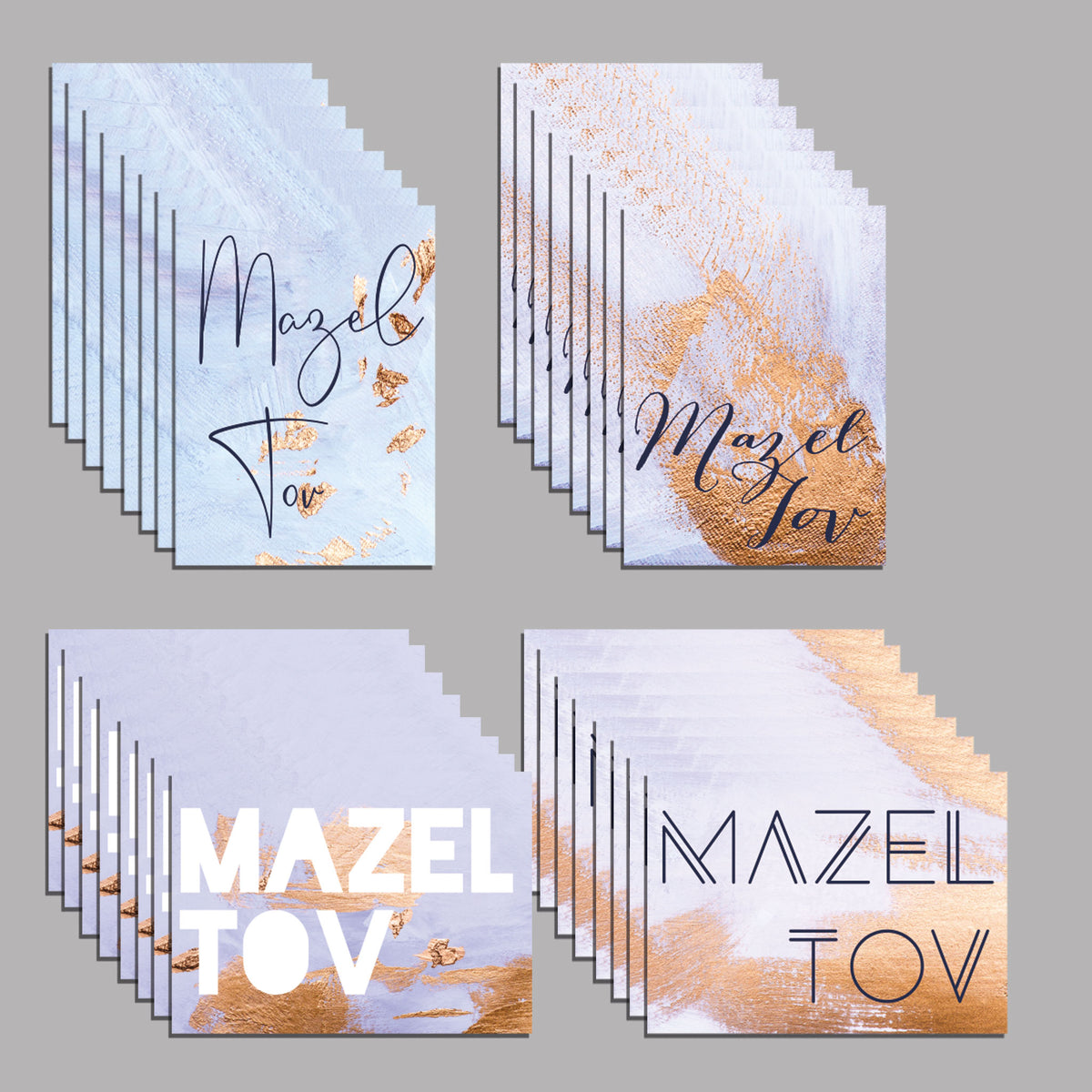 Mazel Tov Greeting Cards, Set of 24
