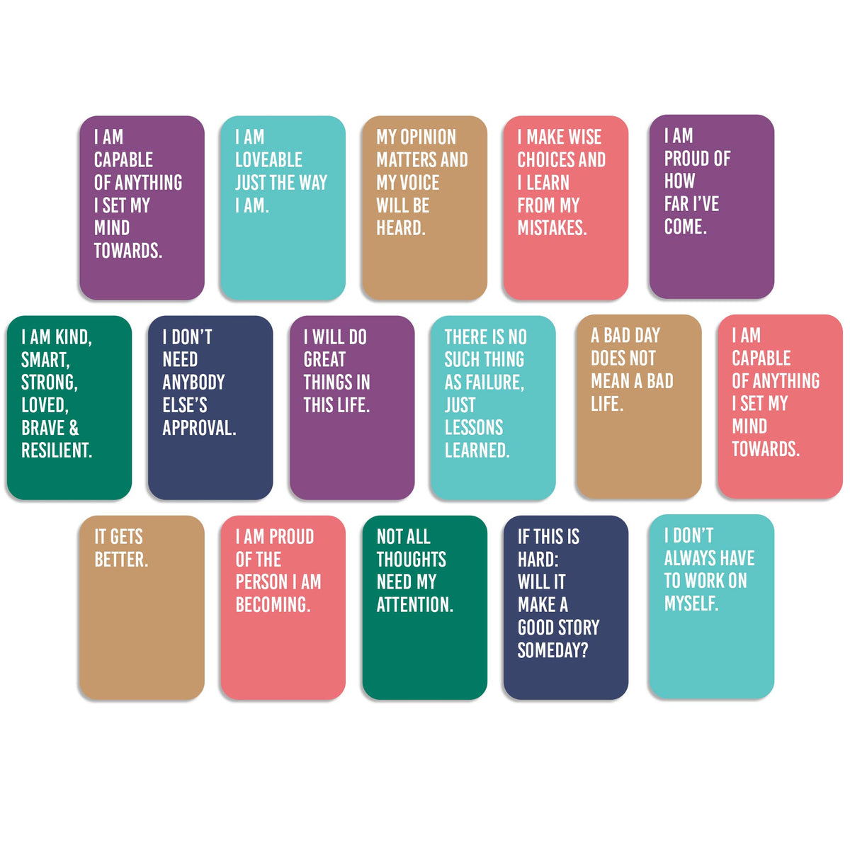 Empowerment Affirmation Cards for Teens, Deck of 16
