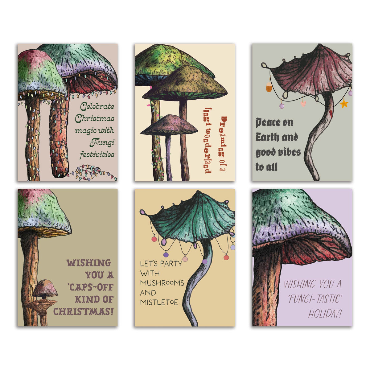 Magical Mushroom Greeting Cards, Set of 24