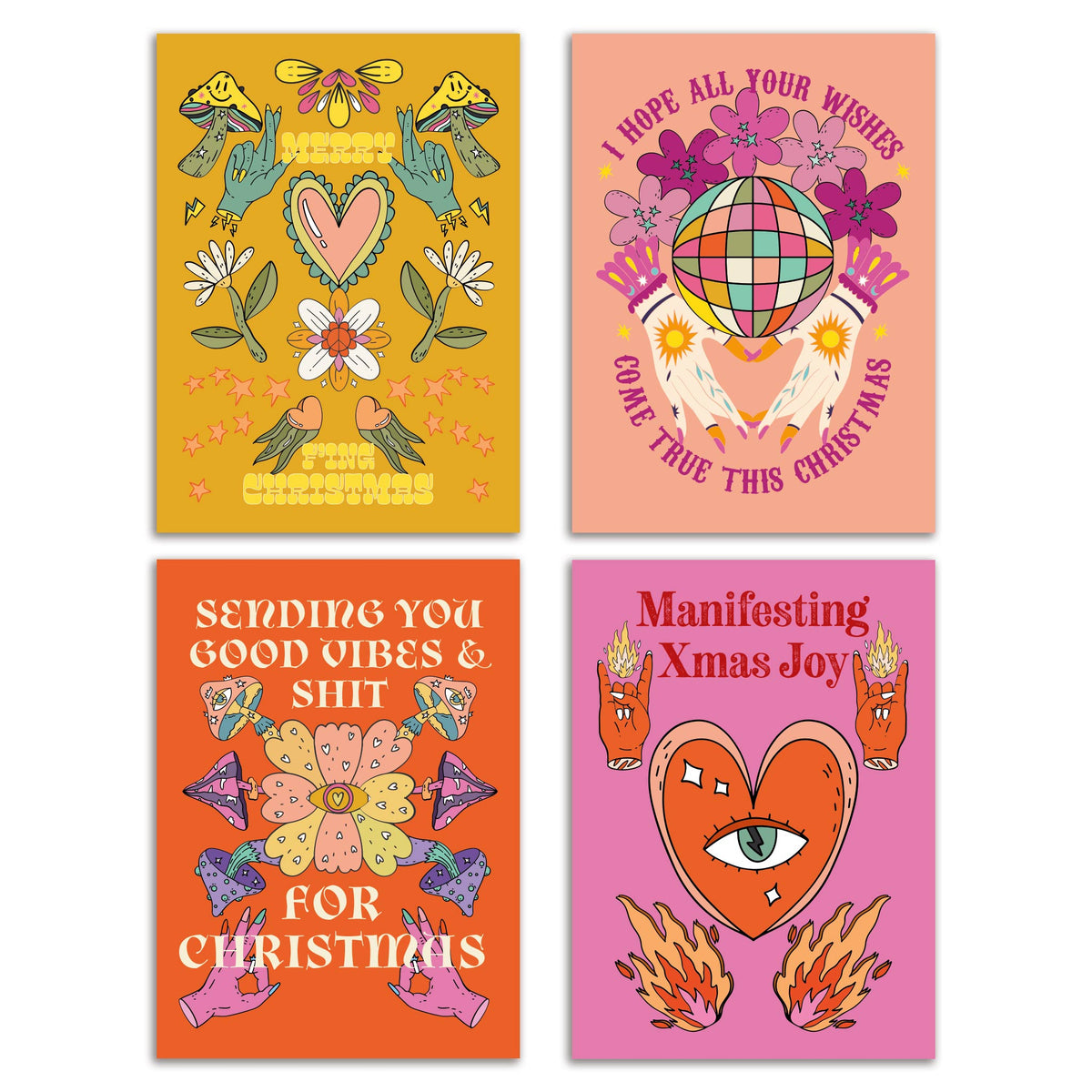 Merry Mantras Christmas Cards, Set of 24