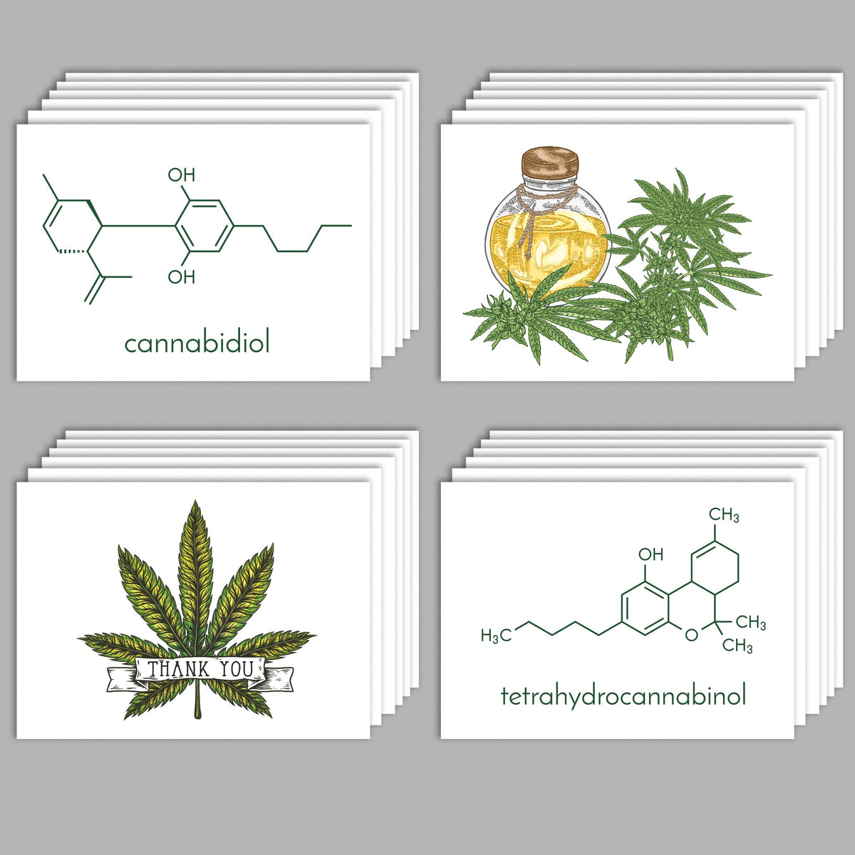 Cannabis Greeting Cards, Set of 24