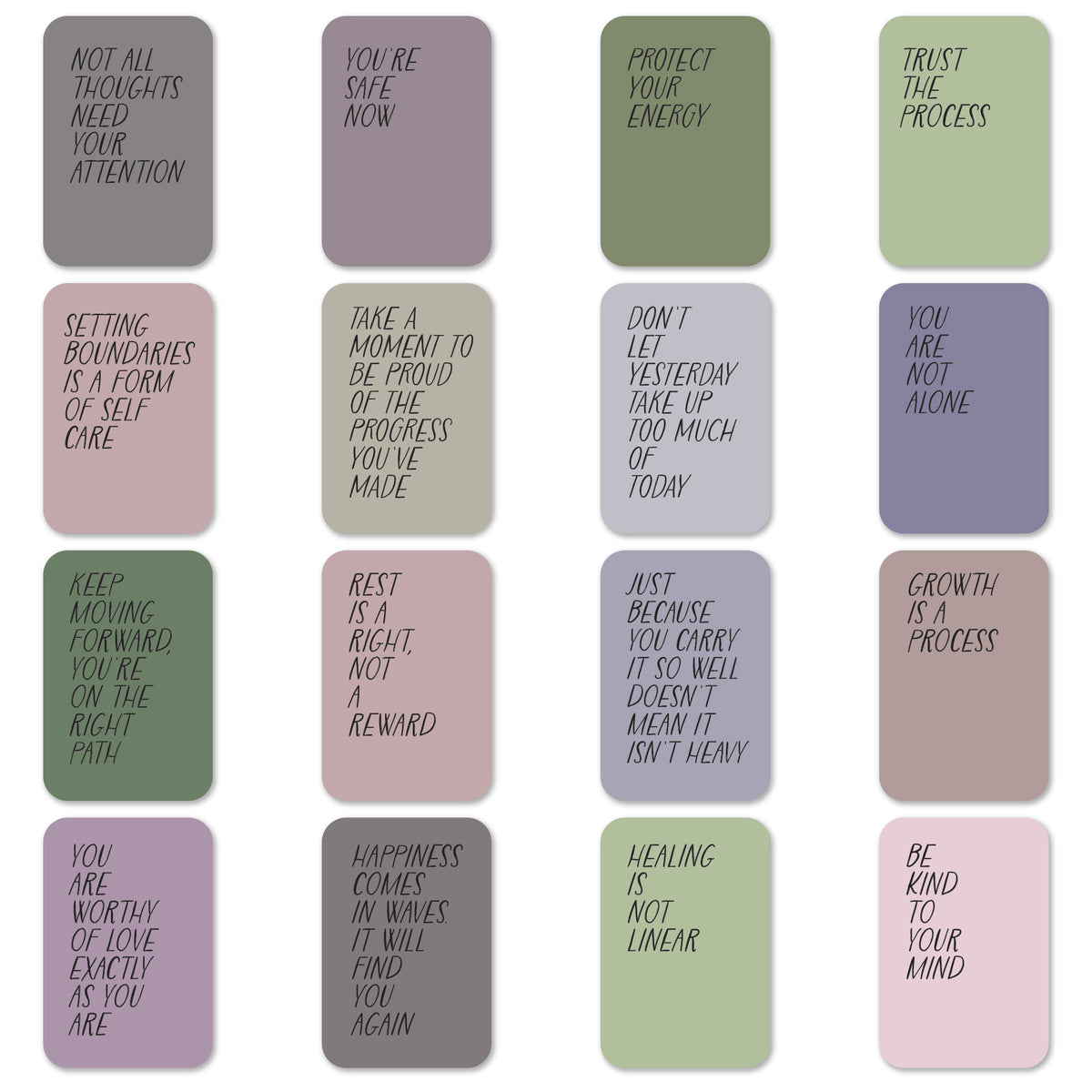 Self-Care Affirmation Cards, Deck of 16