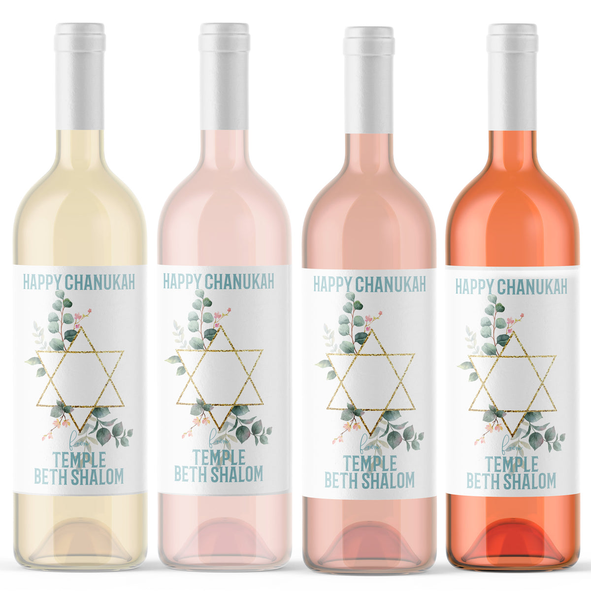 Happy Chanukah Personalized Labels, Pack of 4