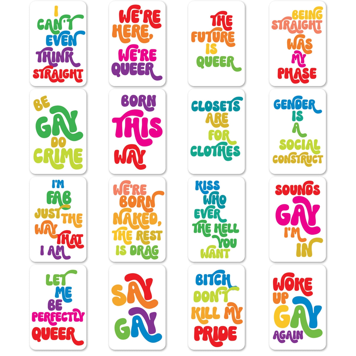 Queer Affirmation Cards, Deck of 16