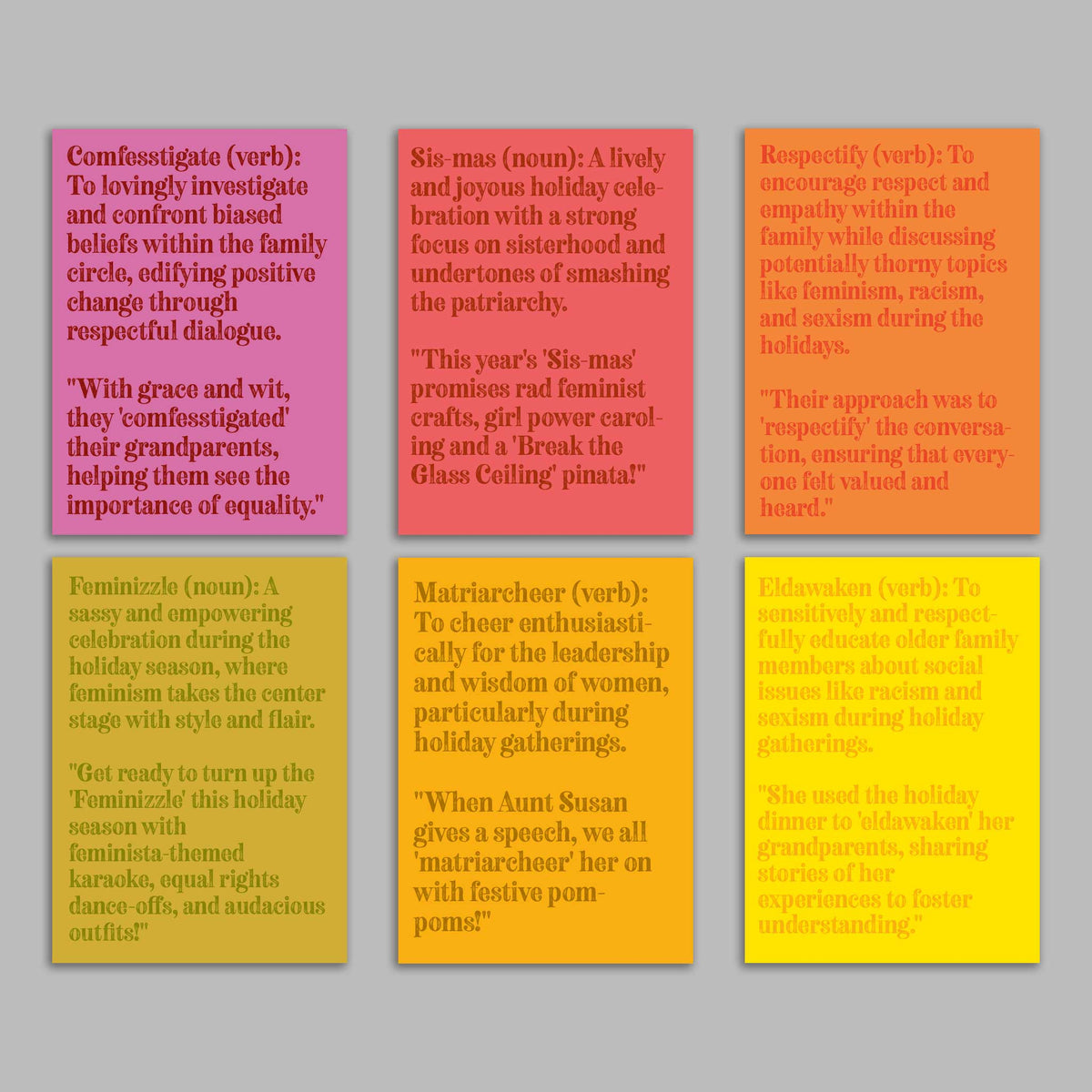 Feminist Holiday Notecards, Set of 24