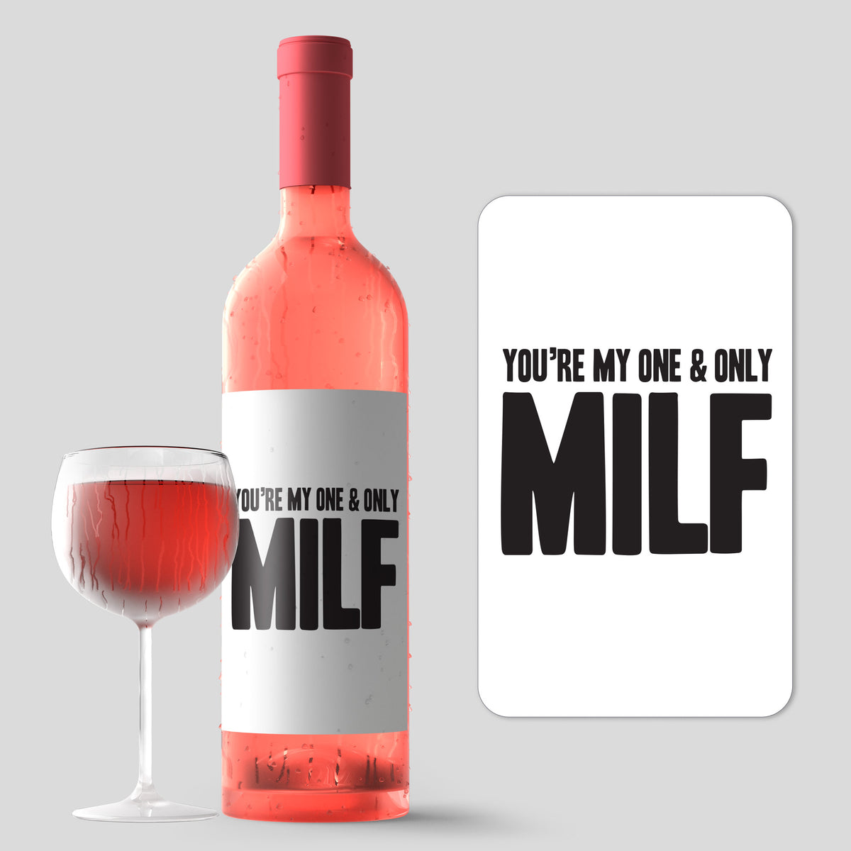 Funny MILF Mother's Day Wine Label and Card