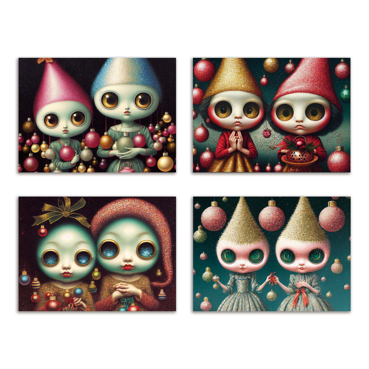 Gnome Holiday Greeting Cards, Set of 24