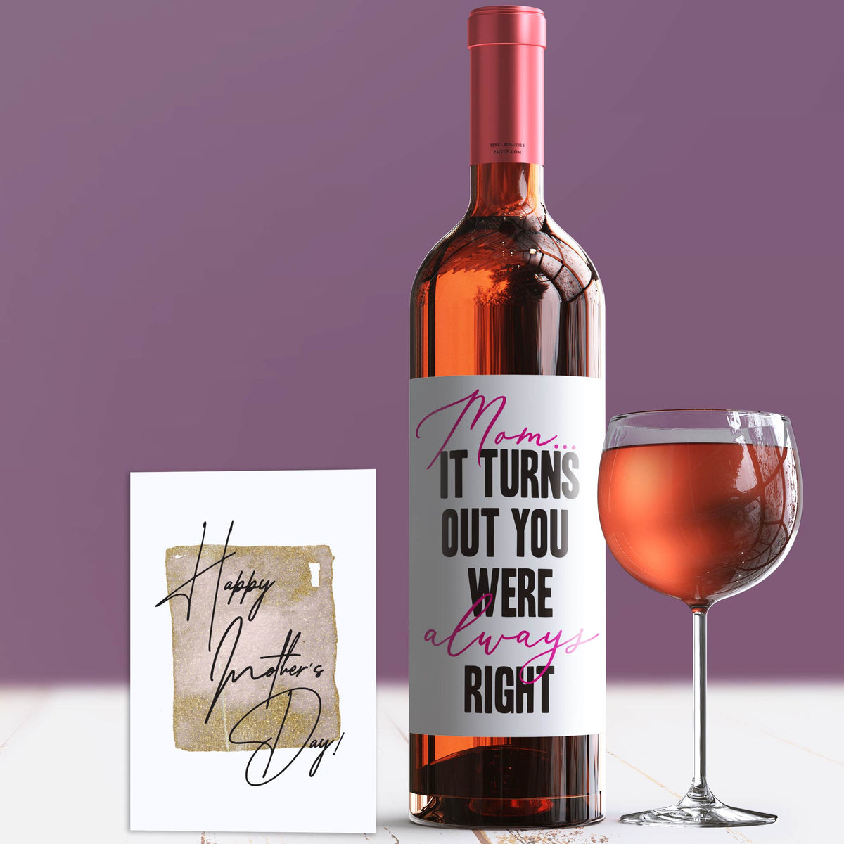 Mother's Day Wine Label and Card