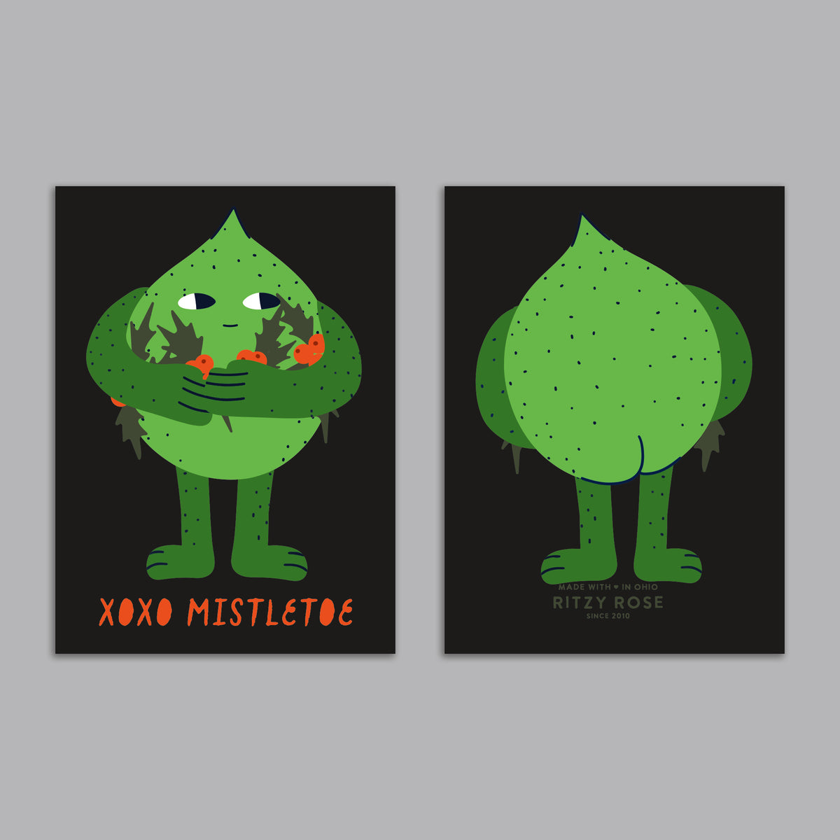 Mistletoe Monster Christmas Cards, Set of 24