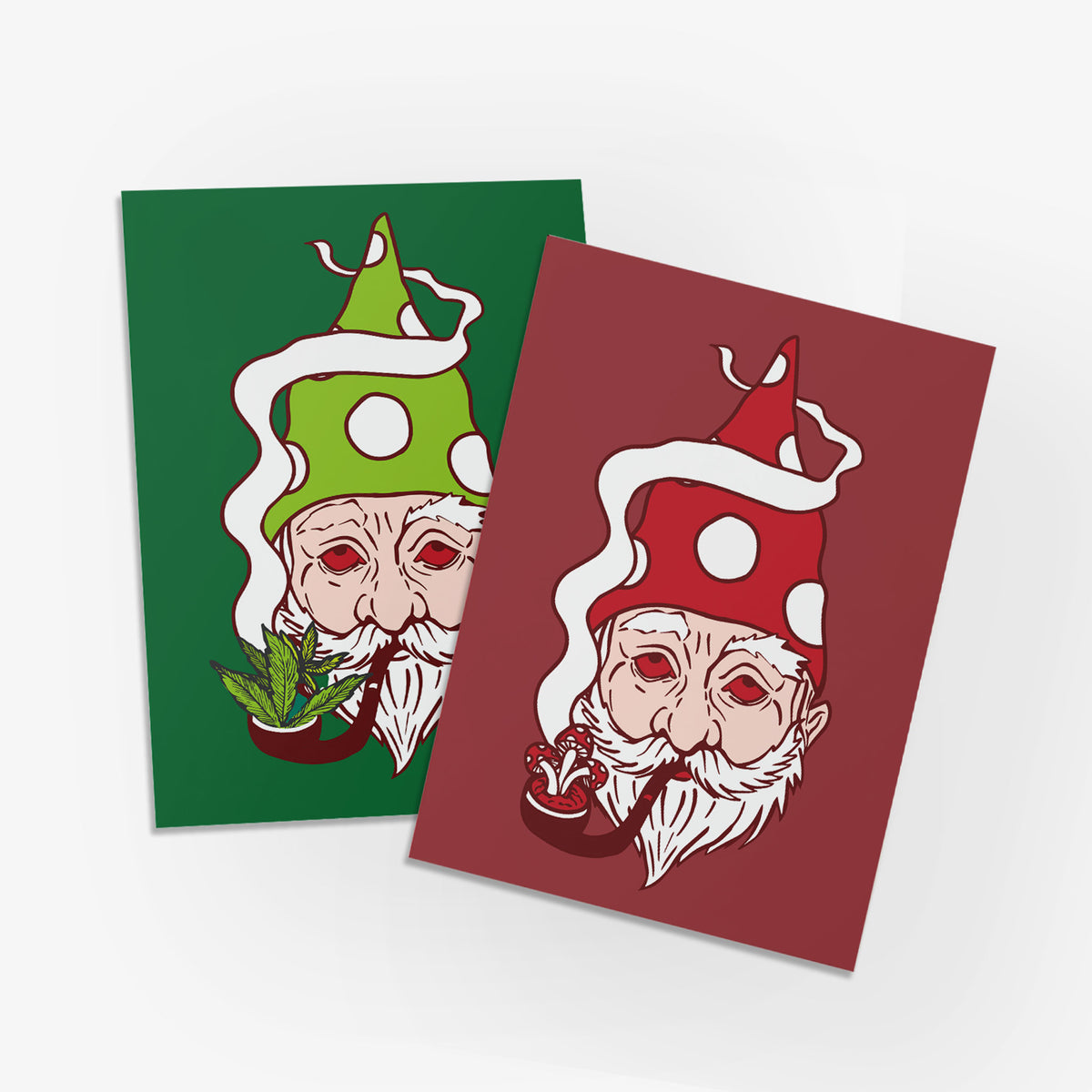 Stoned Santa Christmas Cards, Set of 24