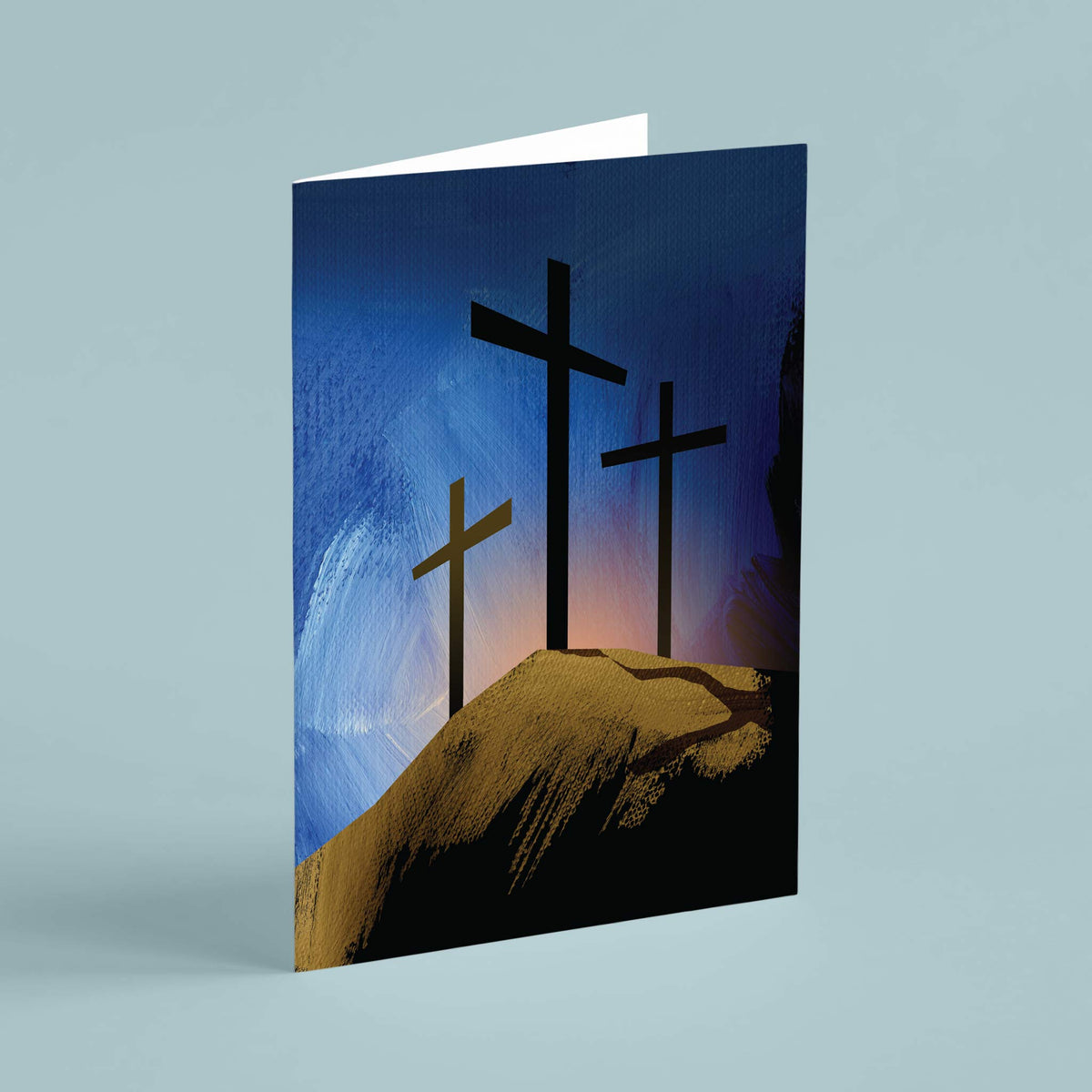 Three Crosses Greeting Cards, Set of 12