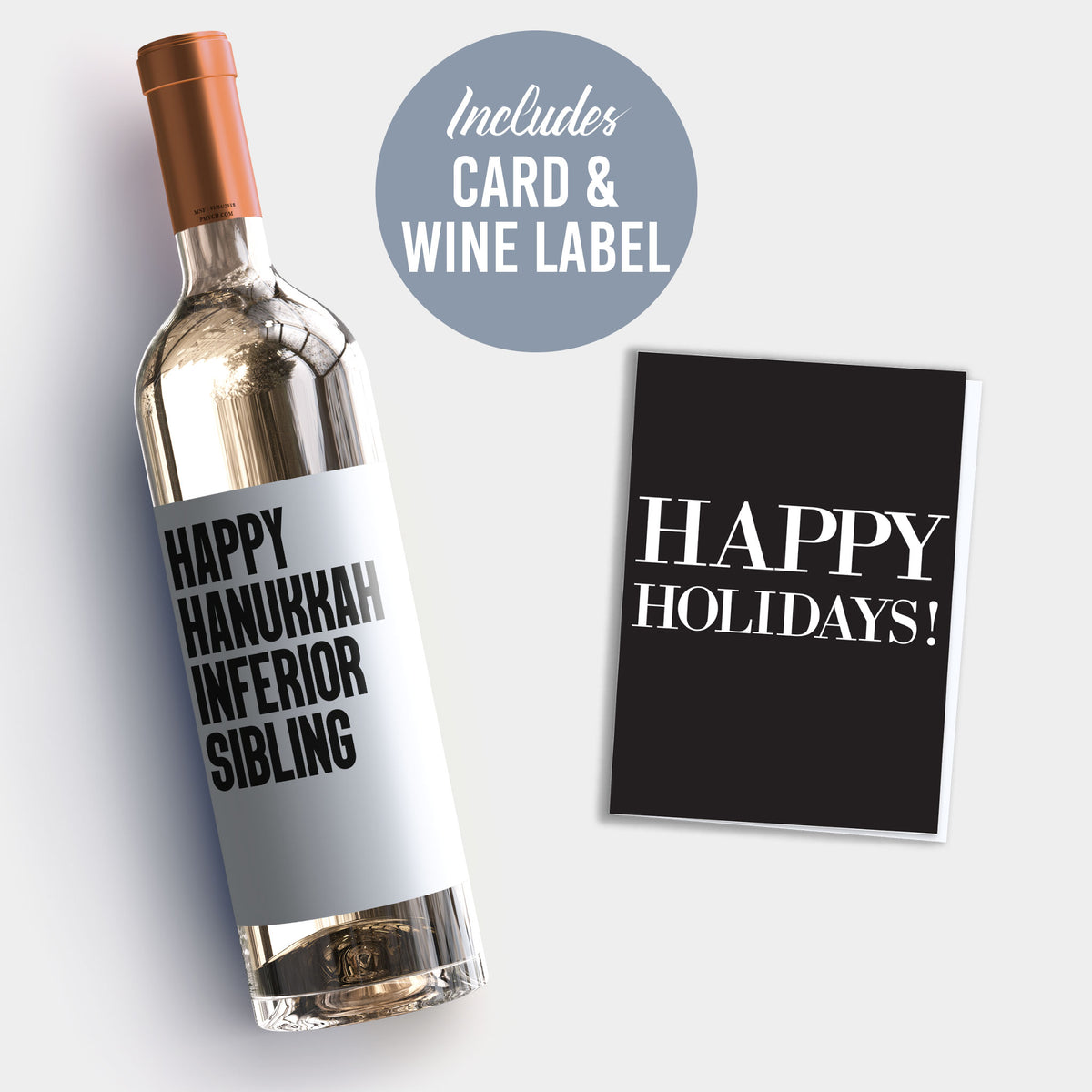 Happy Hanukkah Wine Label