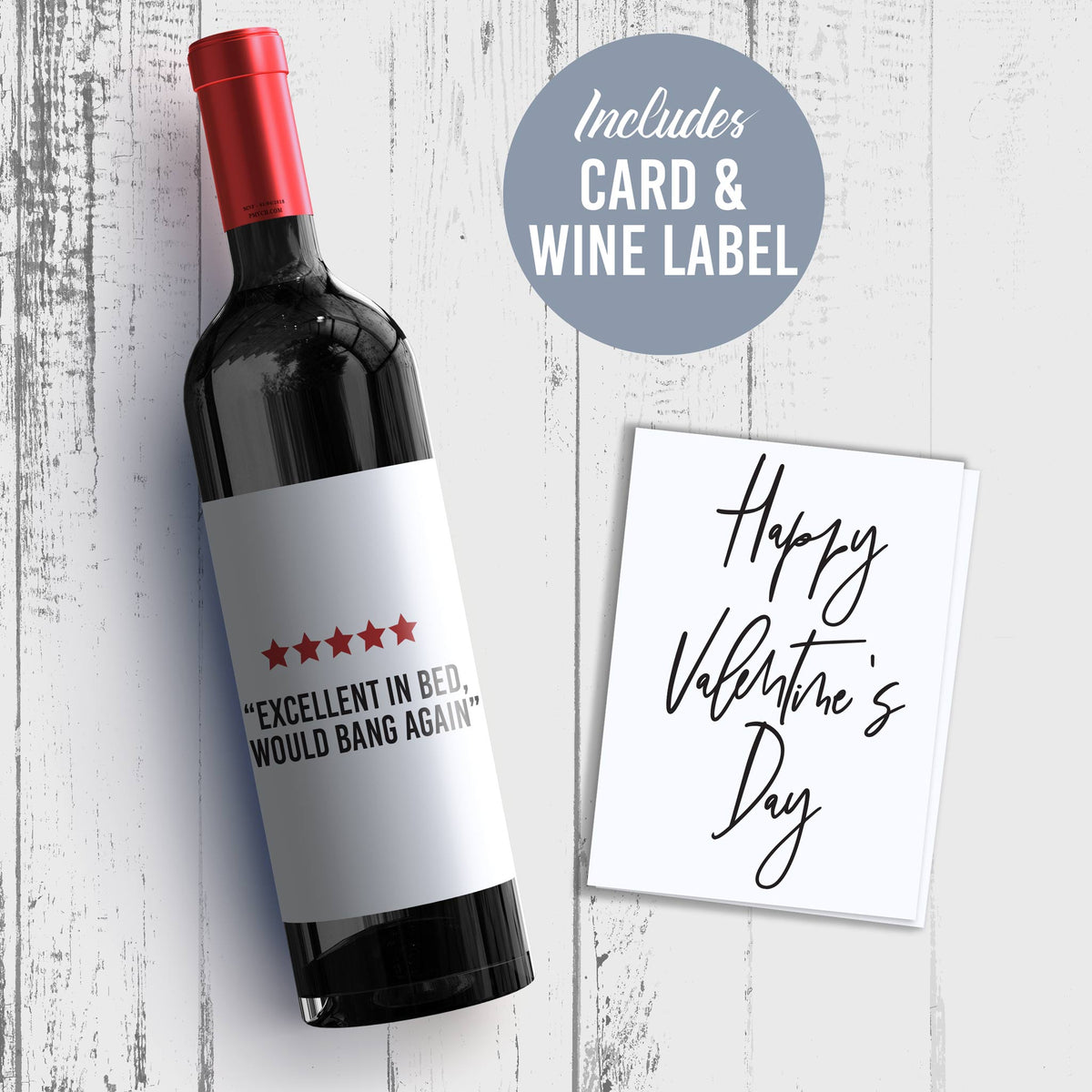 Funny Valentine's Day Wine Label and Card