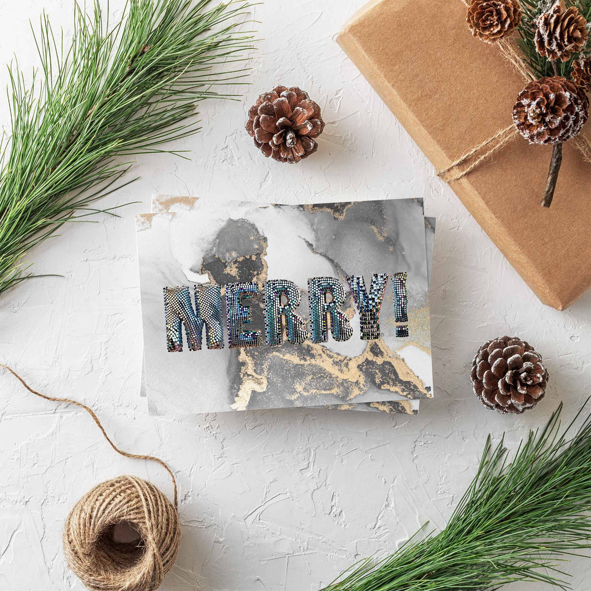 Disco Ball Holiday Cards, Set of 24