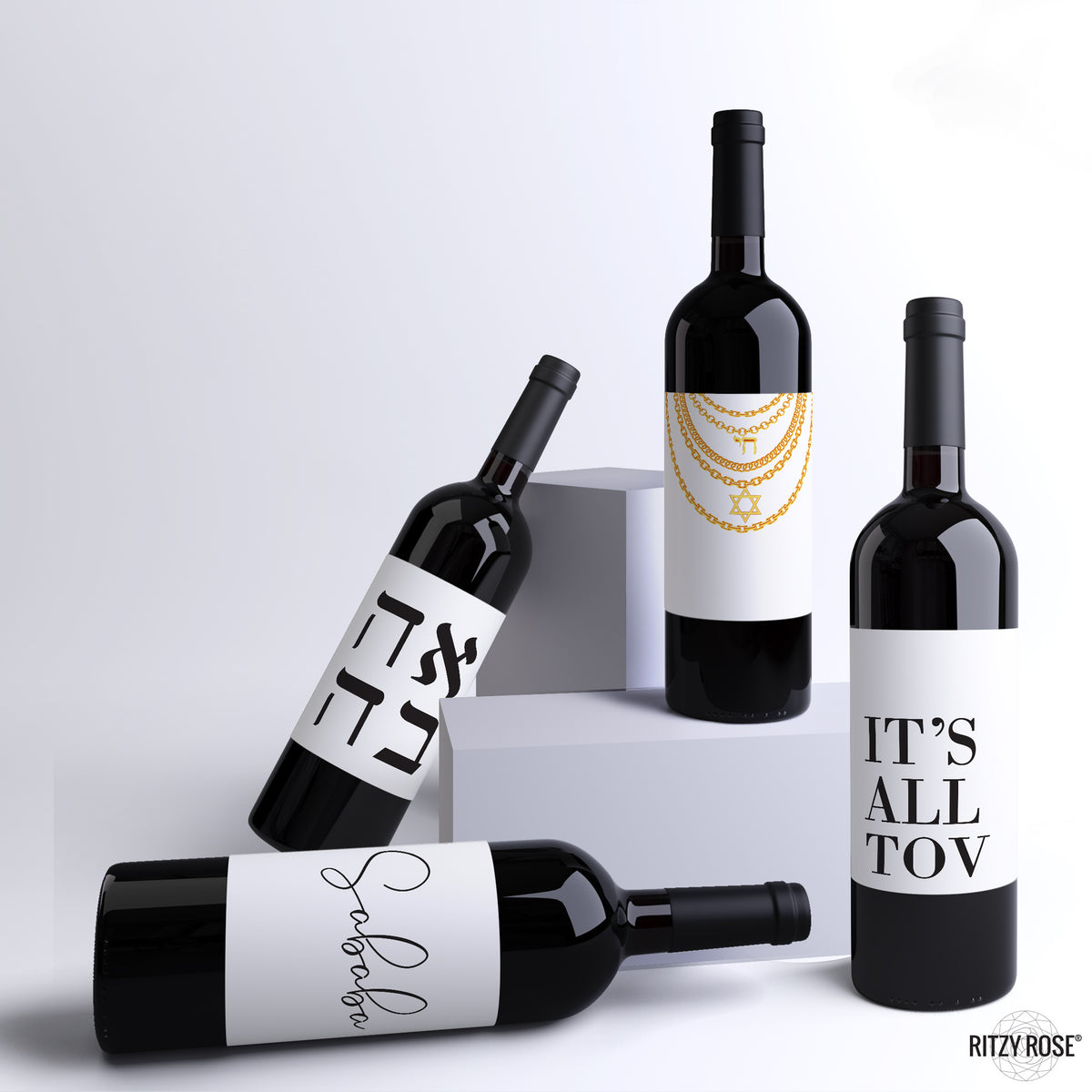 Funny Jewish Wine Labels, Pack of 8