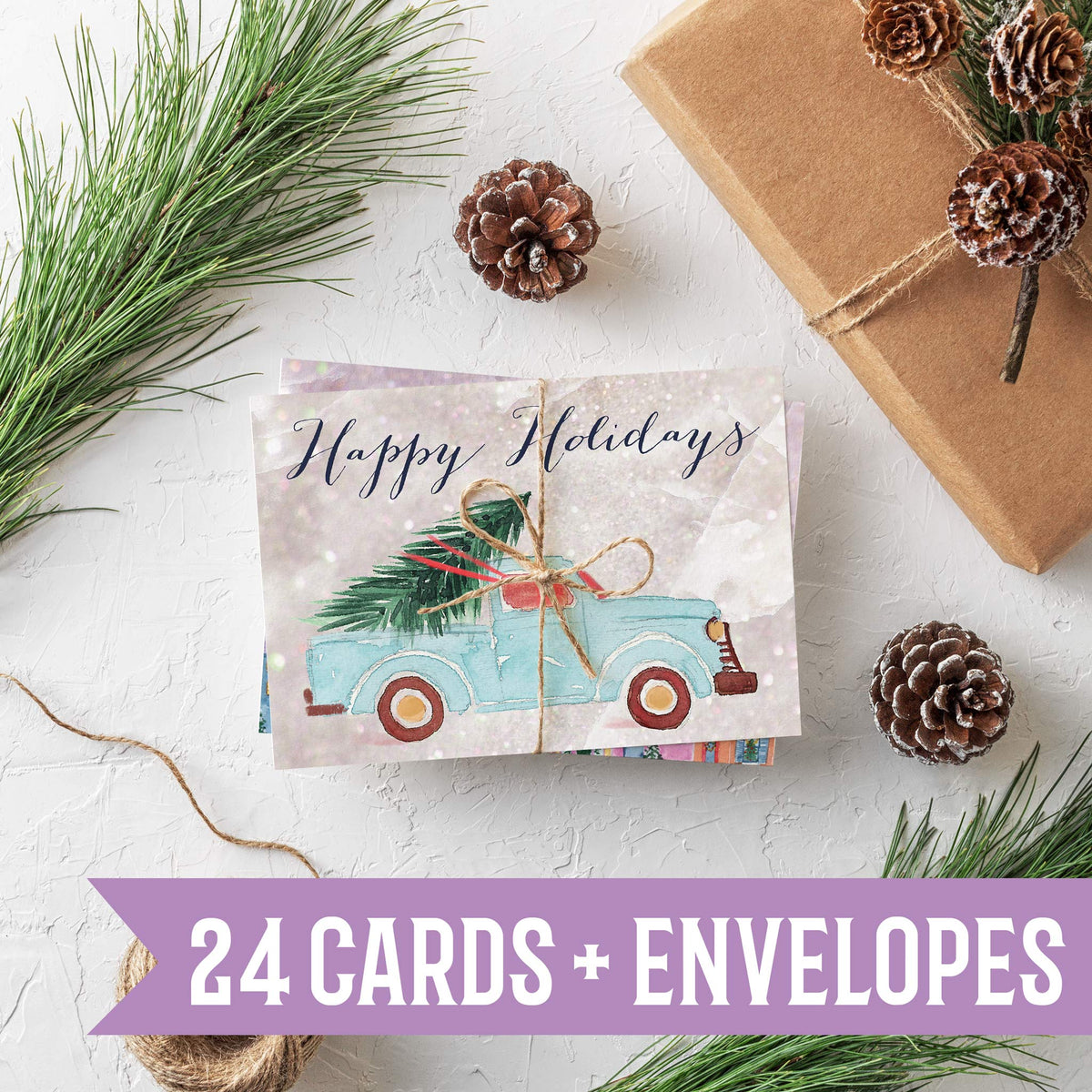 Marble Christmas Cards, Set of 24