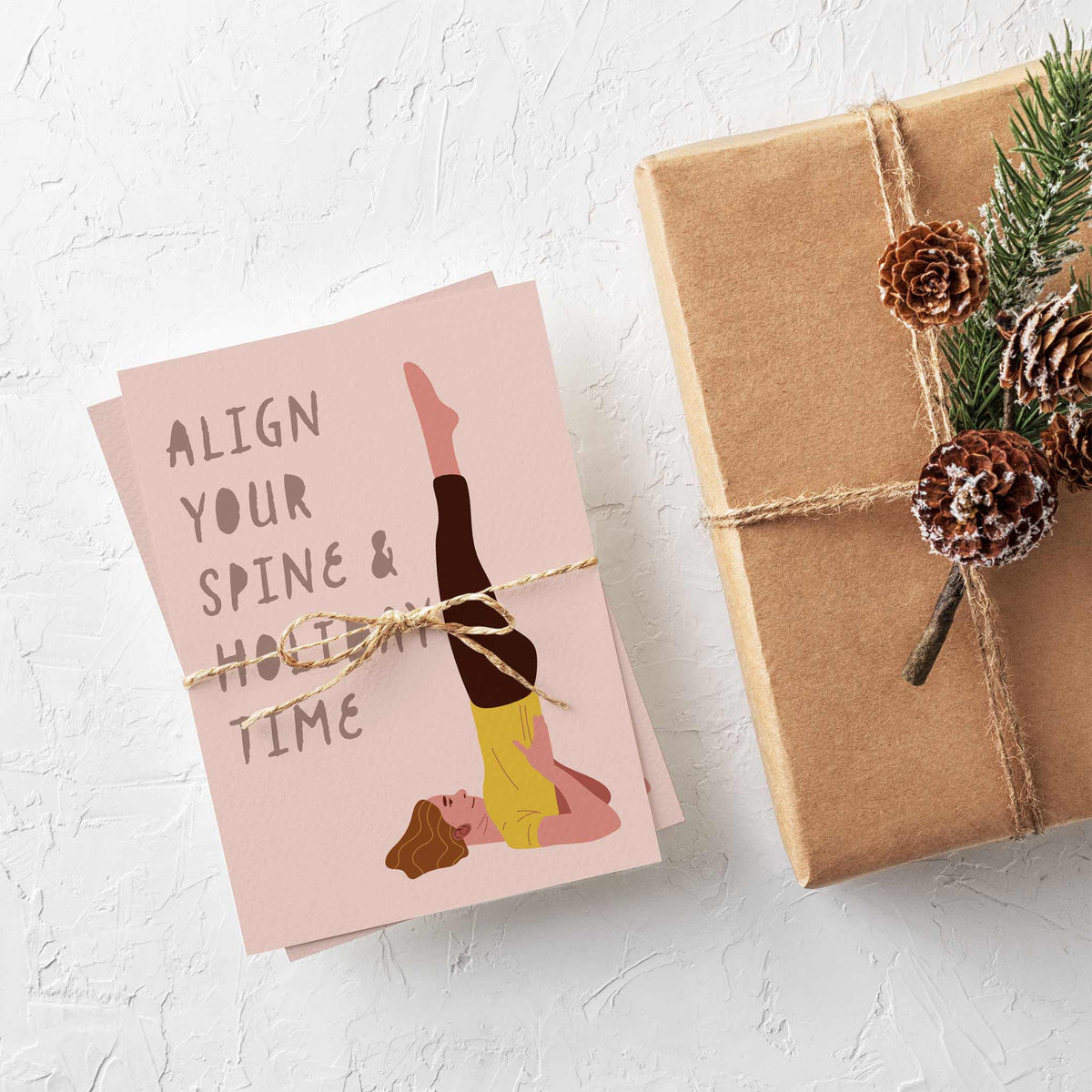 Yuletide Yoga Christmas Cards, Set of 24