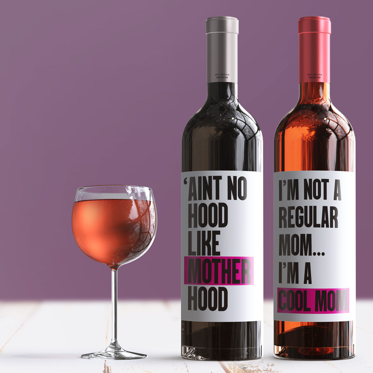 Funny Mom Life Wine Labels, Pack of 4