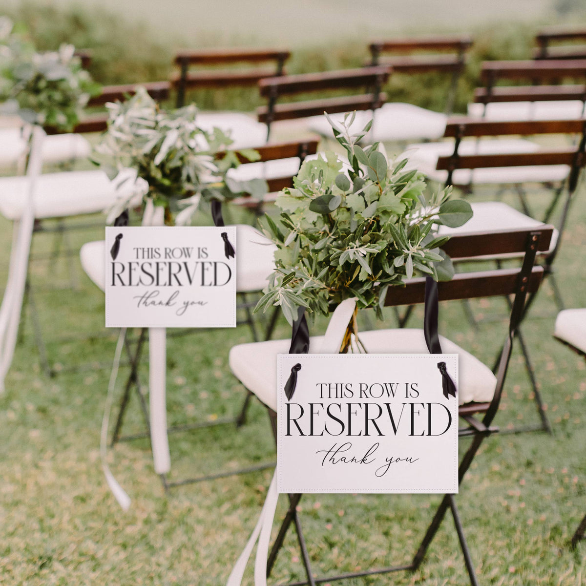 Reserved Row Chair Signs, Set of 2