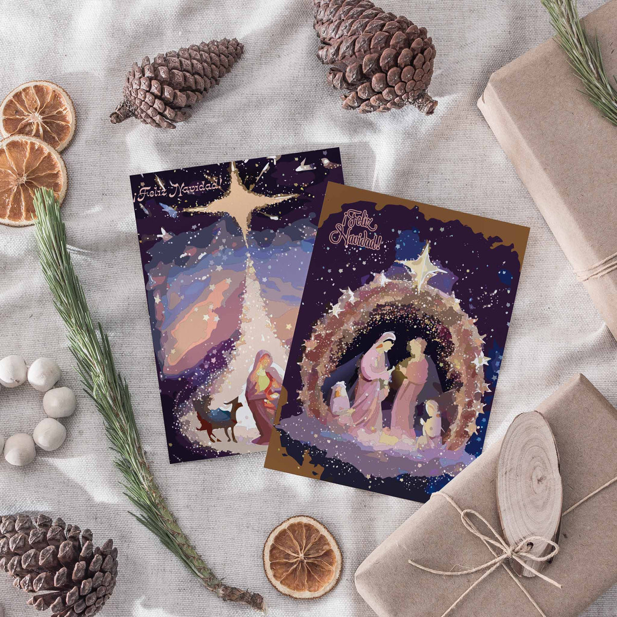 Nativity Scene Christmas Greeting Cards, Set of 24