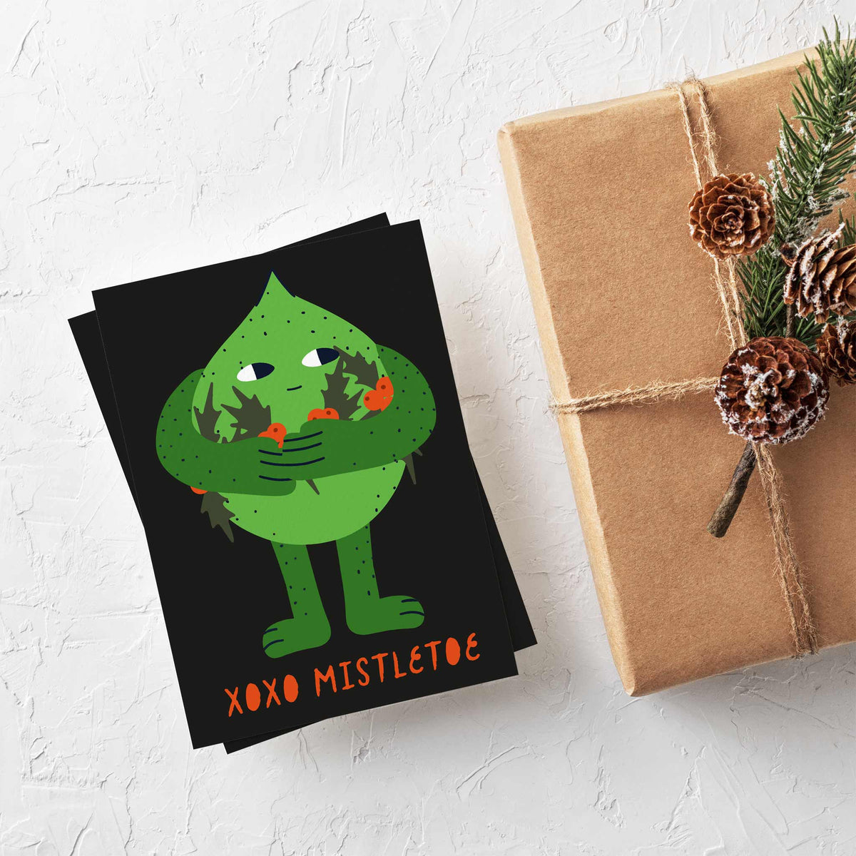 Mistletoe Monster Christmas Cards, Set of 24