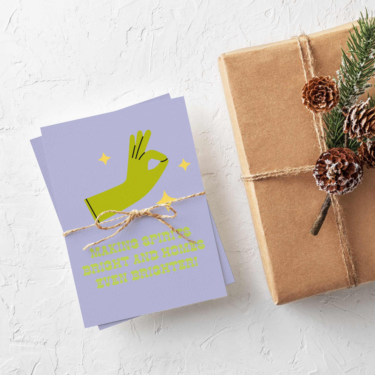 Cleaning Themed Christmas Greeting Cards, Set of 24