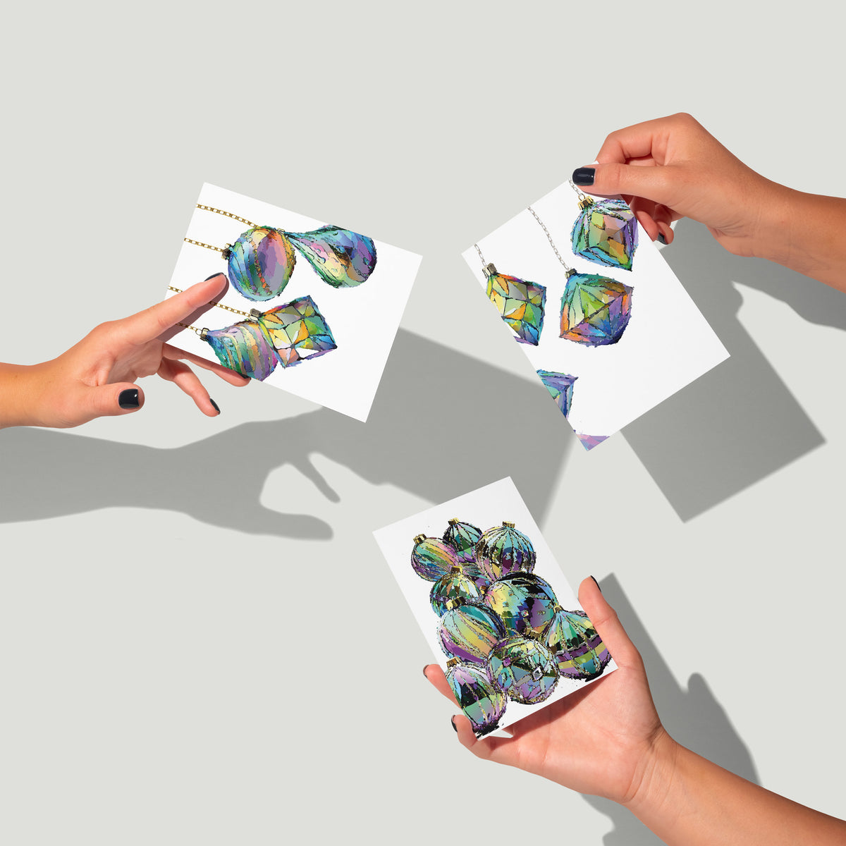 Technicolor Ornament Christmas Cards, Set of 24