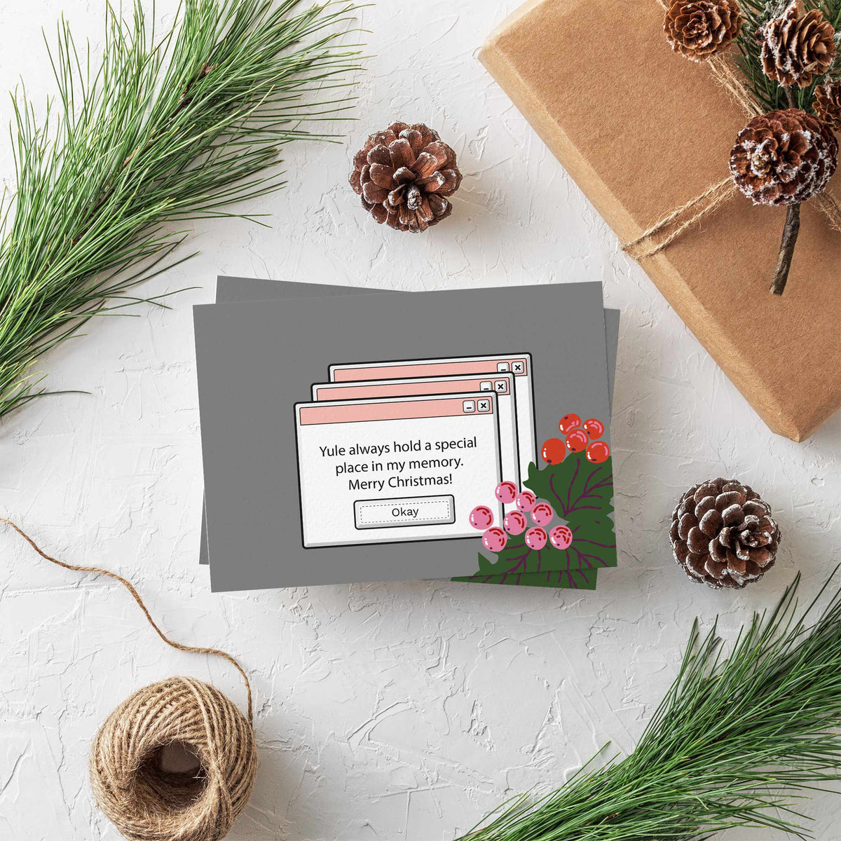Retro Computer Christmas Greeting Cards, Set of 24