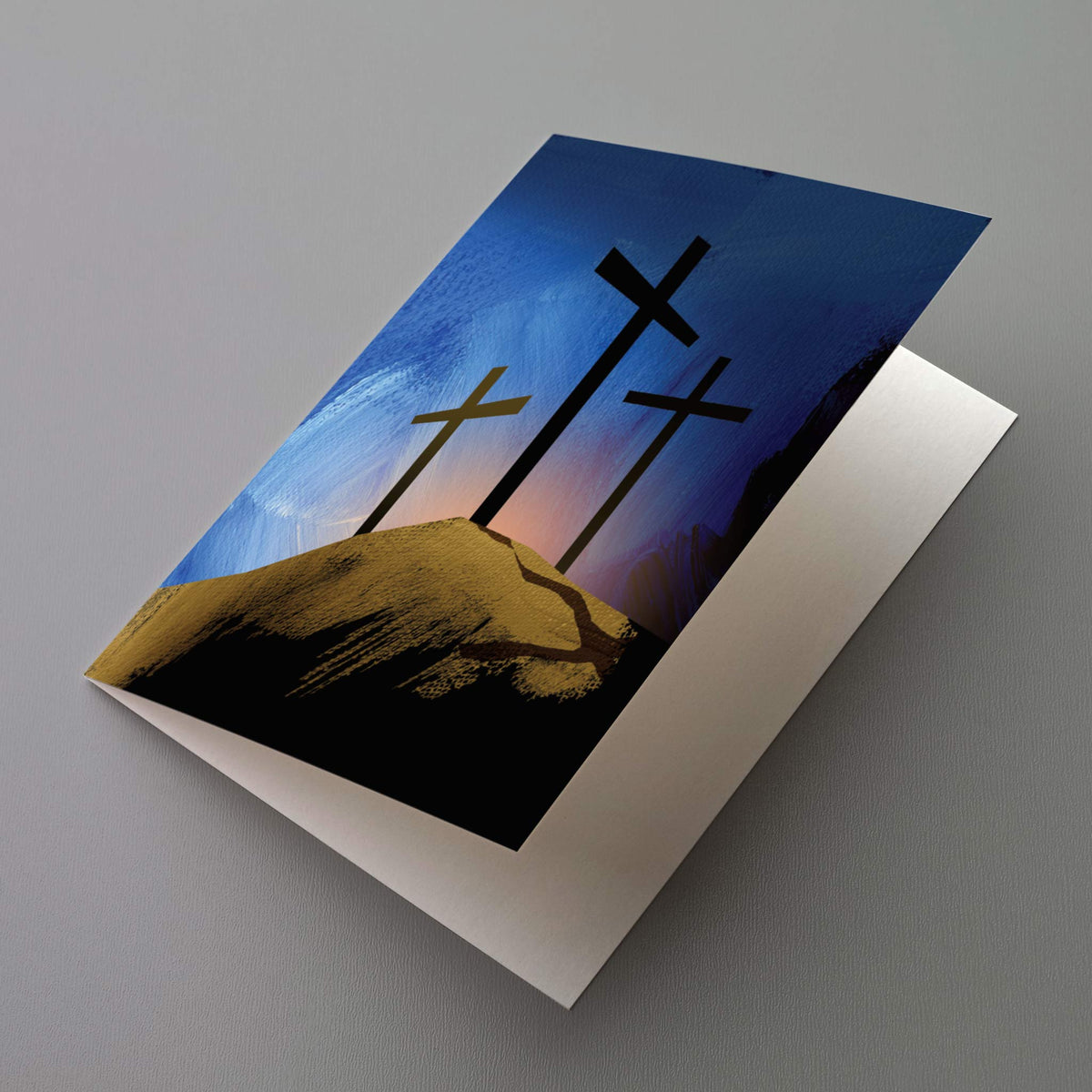 Three Crosses Greeting Cards, Set of 12
