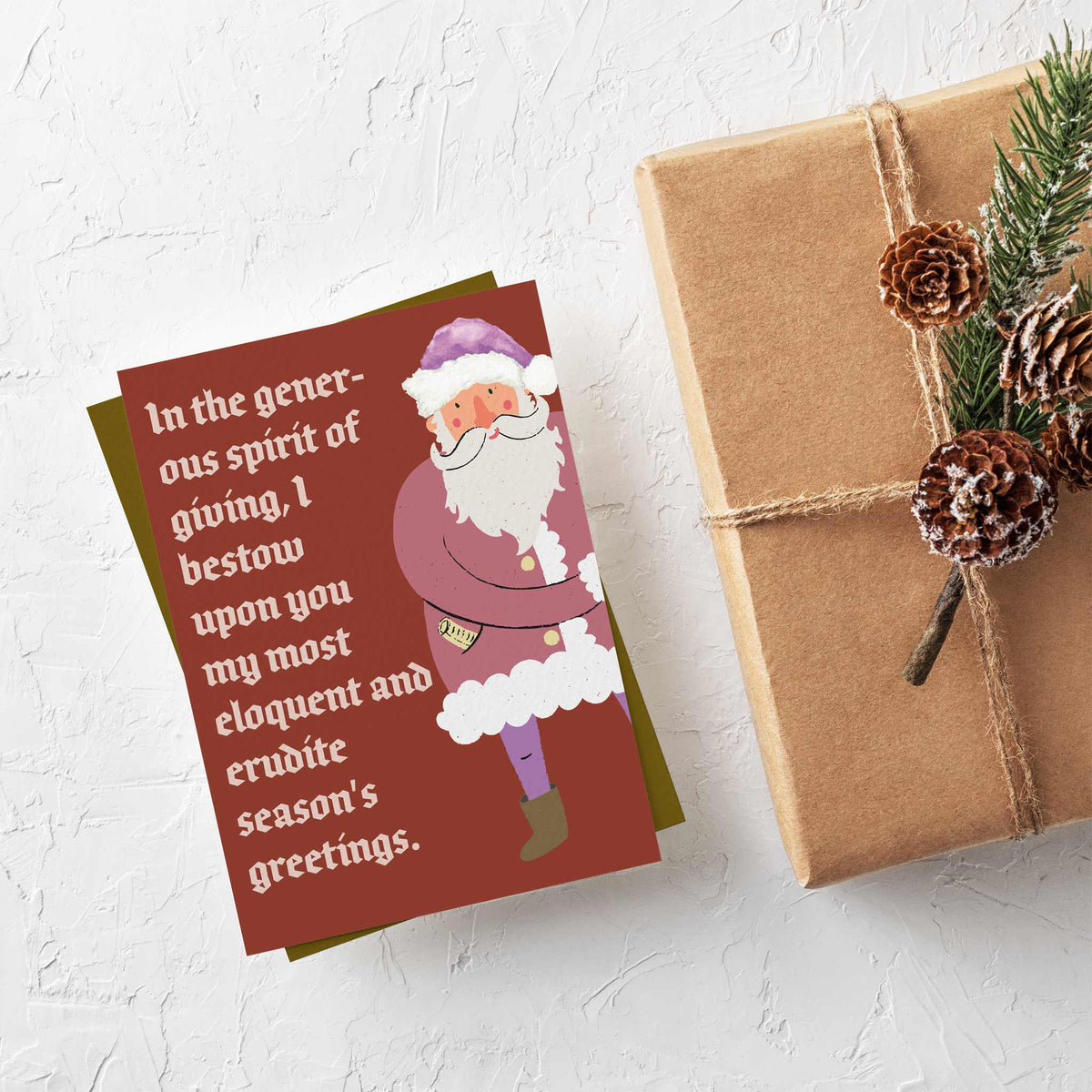 Highbrow Santa Claus Christmas Cards, Set of 24