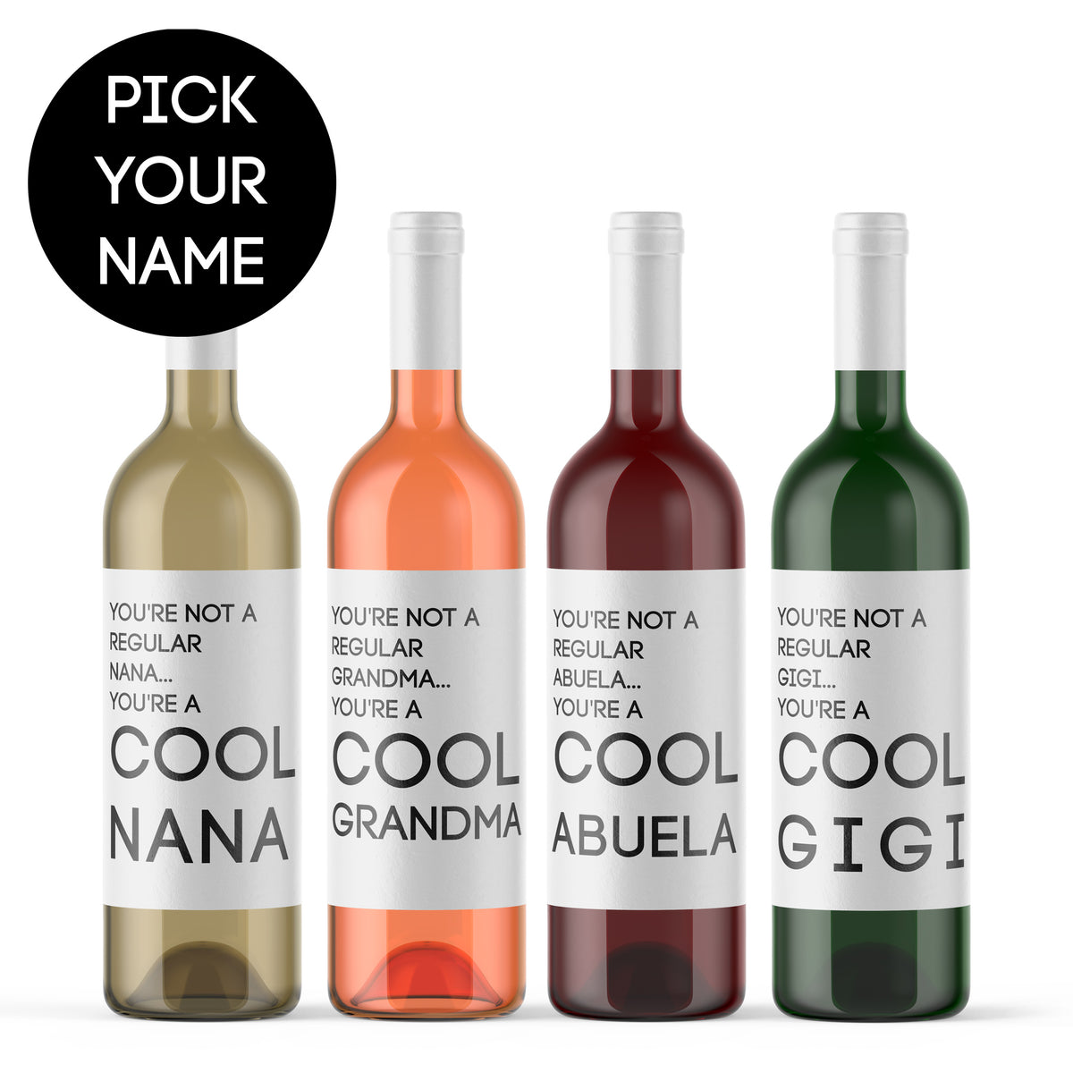 Cool Grandma Wine Label