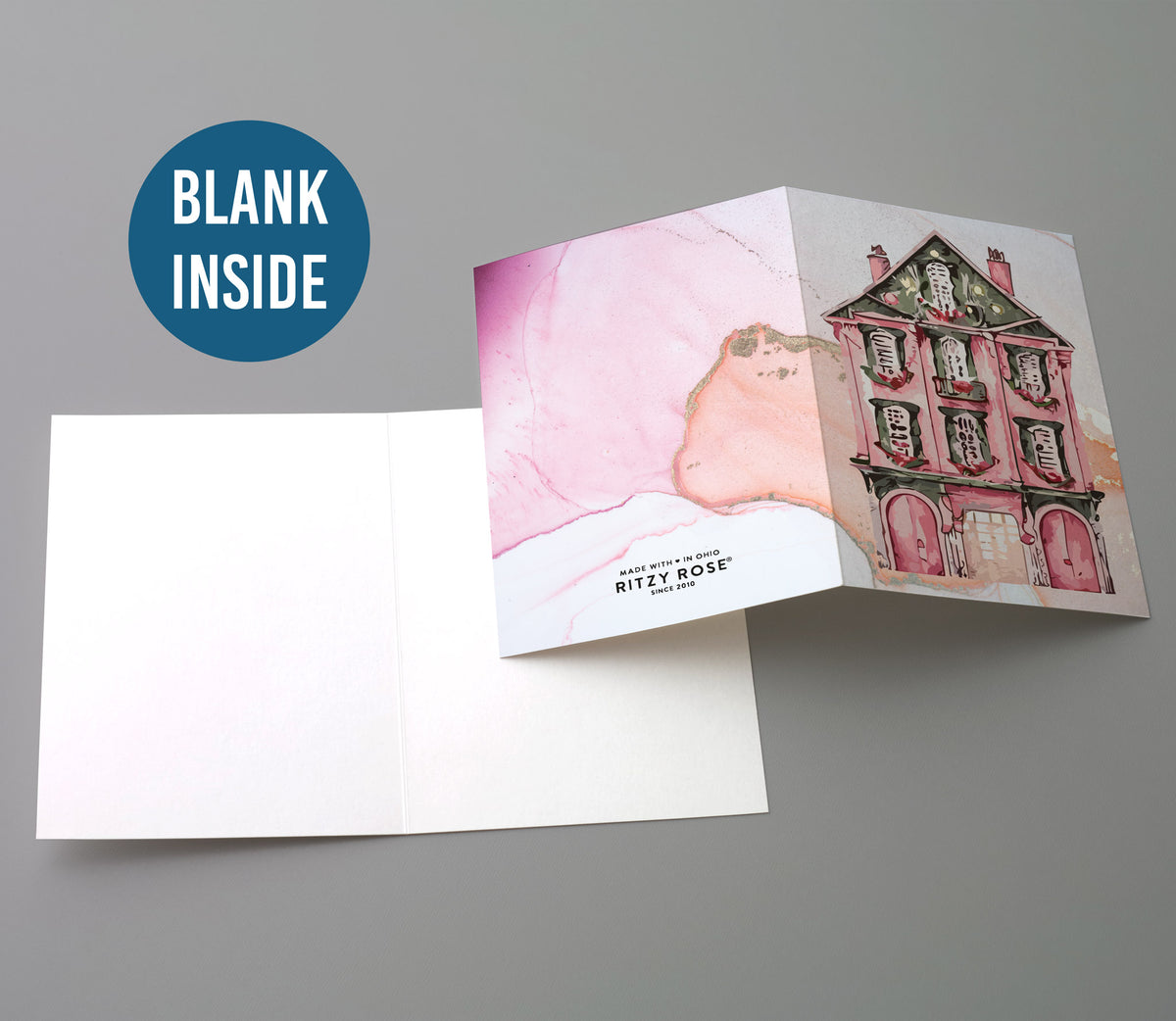 French Buildings Greeting Cards, Set of 24